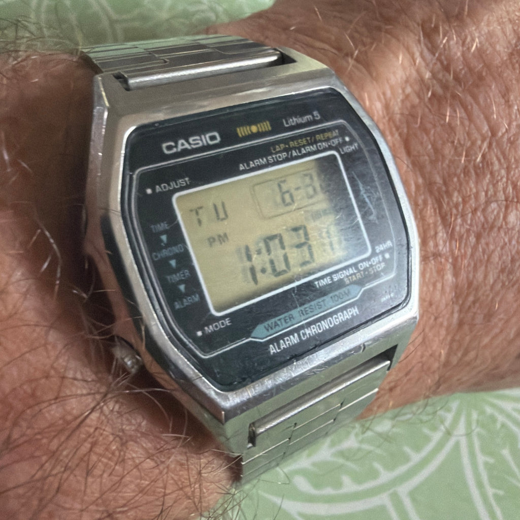 Vintage Casio H101 Marlin Module 106 Digital Watch 1980 Lithium 5 100M Alarm Chronograph Japan
