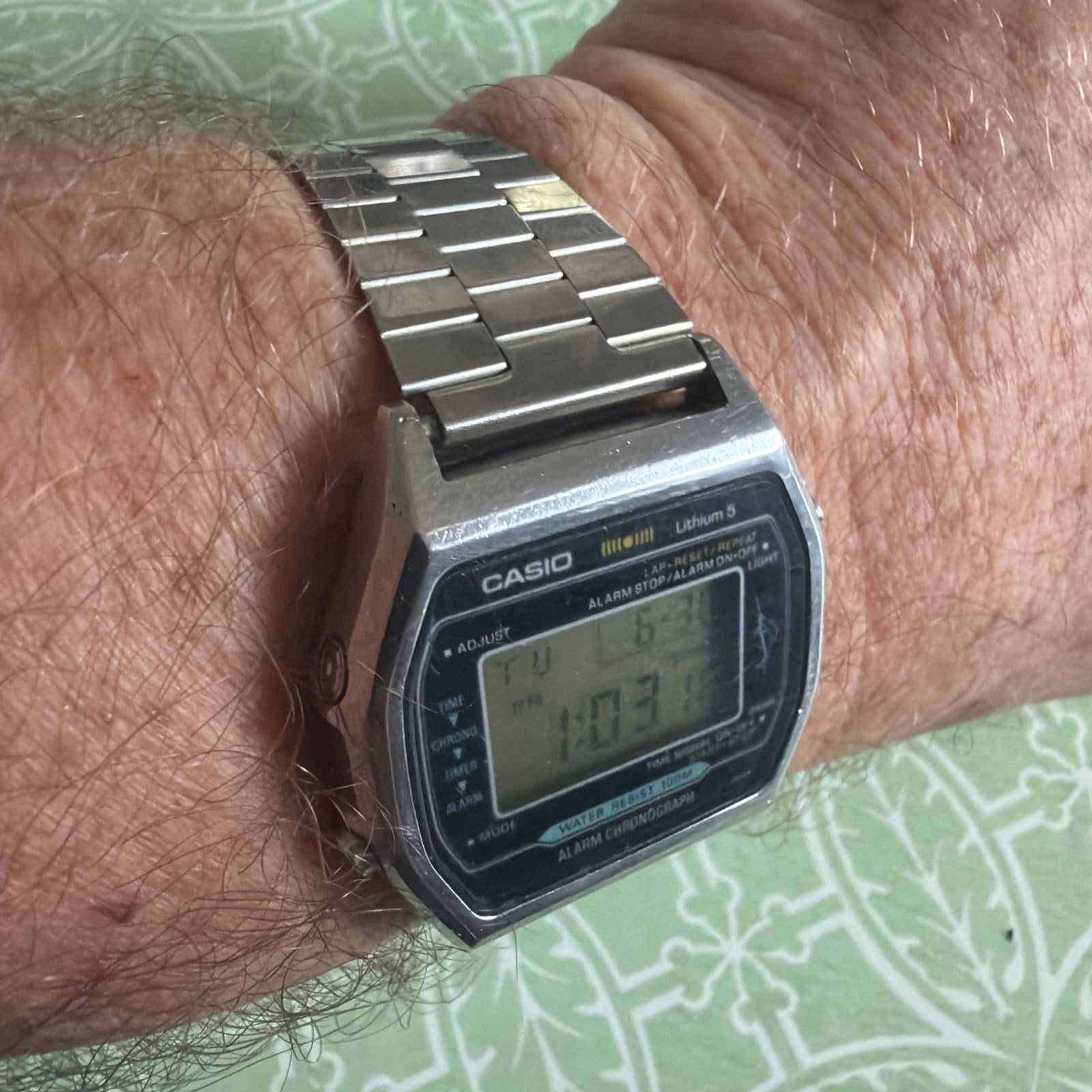 Vintage Casio H101 Marlin Module 106 Digital Watch 1980 Lithium 5 100M Alarm Chronograph Japan