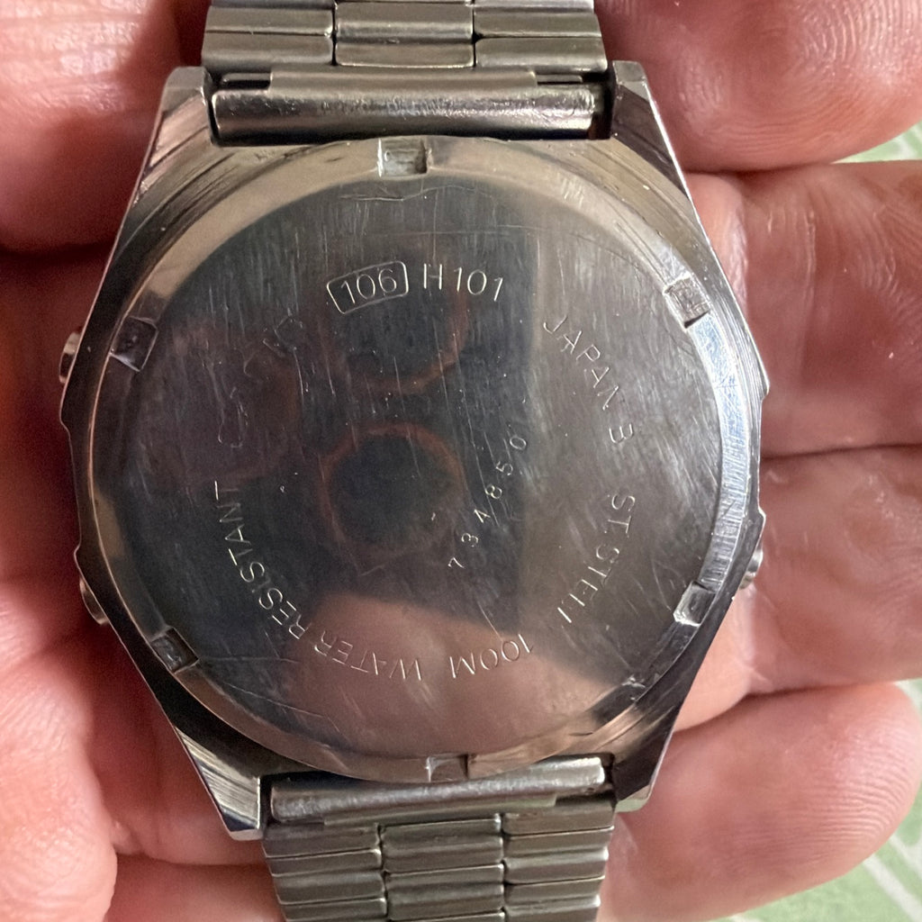 Vintage Casio H101 Marlin Module 106 Digital Watch 1980 Lithium 5 100M Alarm Chronograph Japan