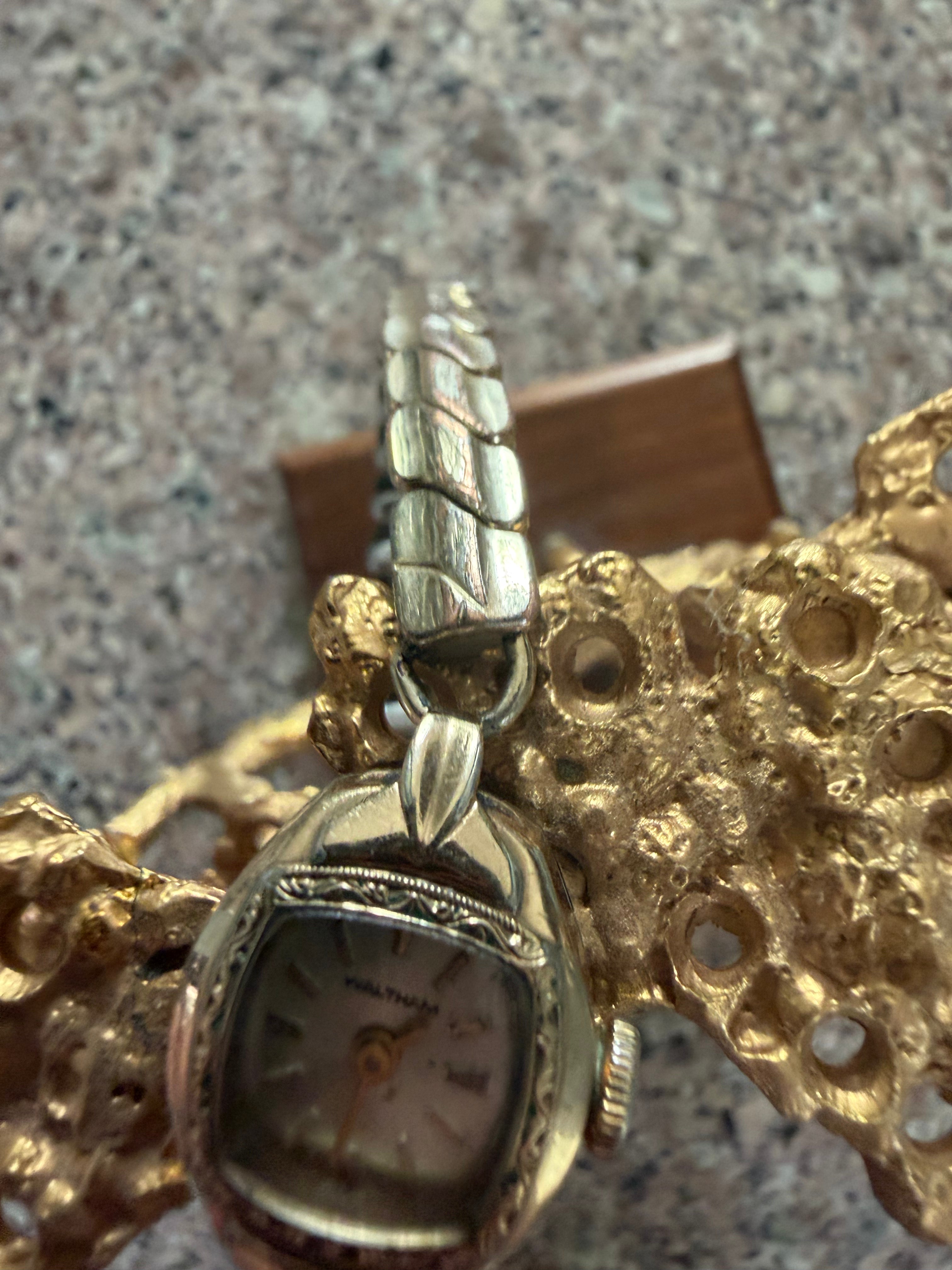 Vintage Waltham Ladies Manual Wind Bracelet Watch 10k RGF Cushion Case Mid Century Swiss