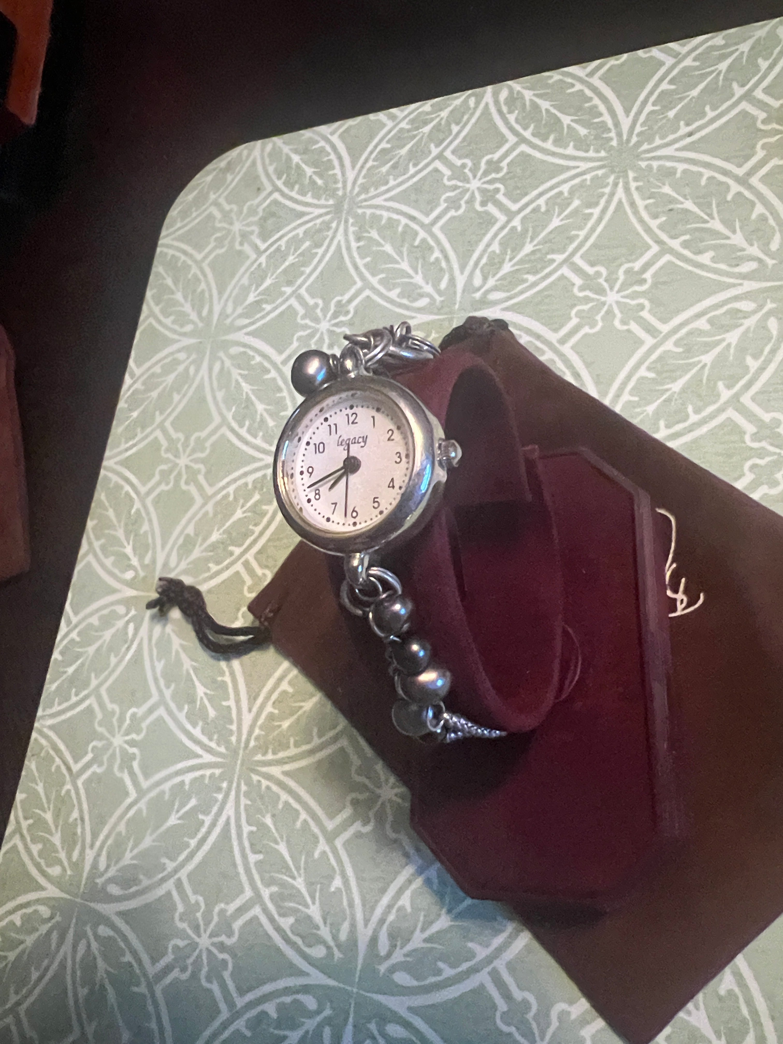 Vintage Legacy Ladies Dainty Silver Beaded Watch