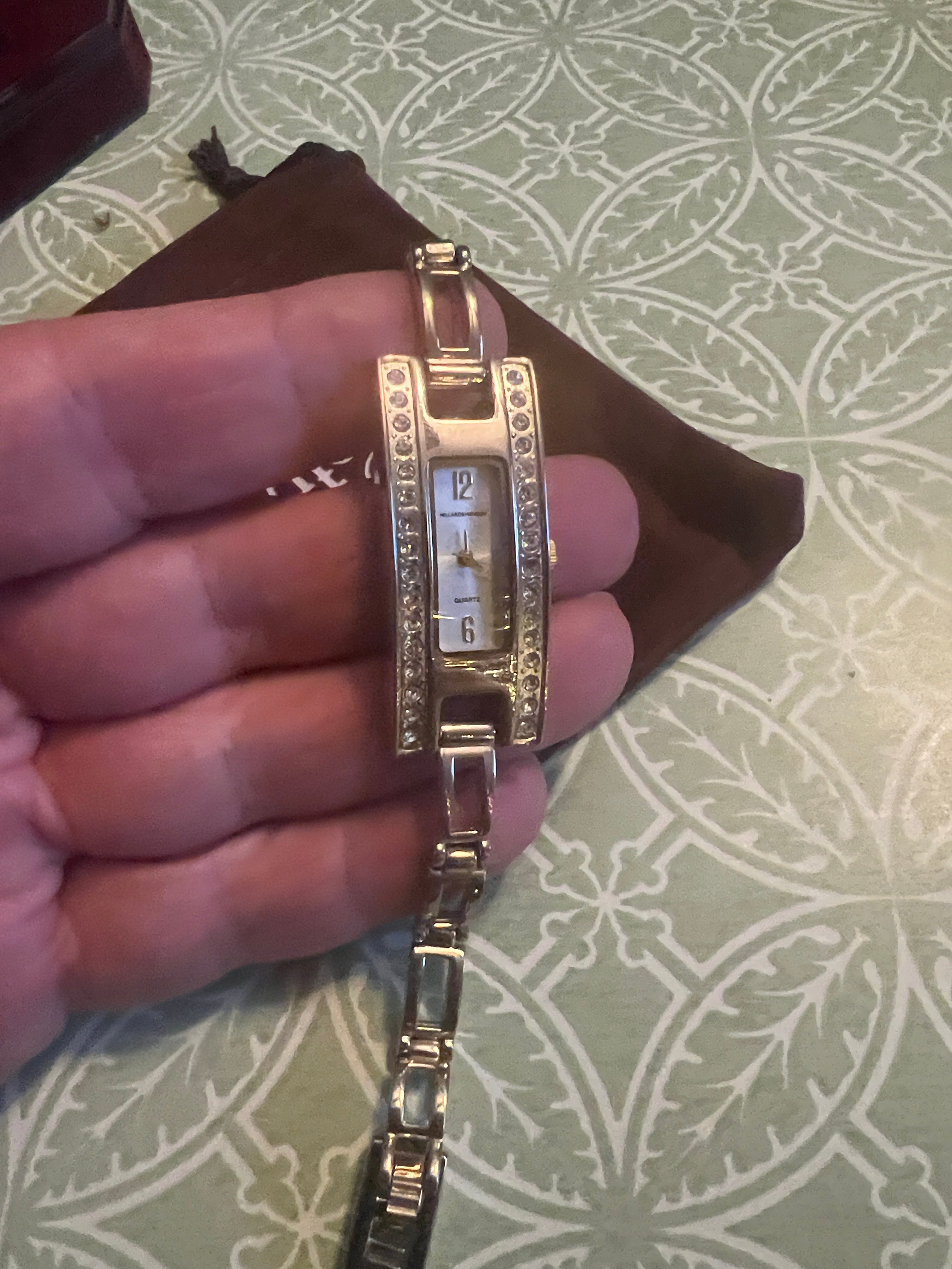 Vintage Hillard & Hanson crystal accent cocktail watch