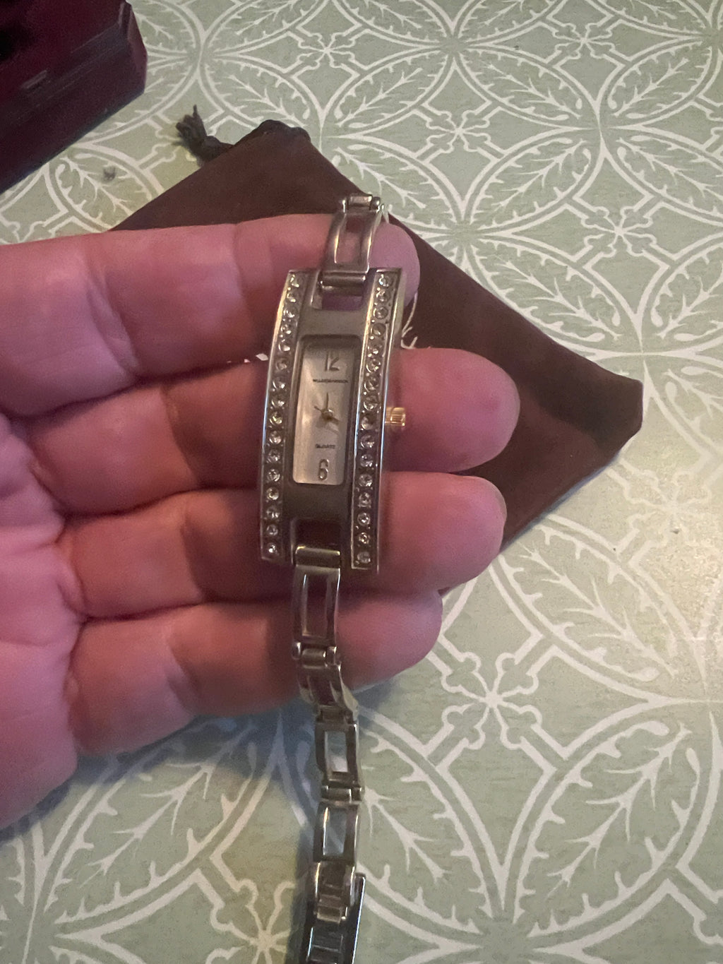 Vintage Hillard & Hanson crystal accent cocktail watch