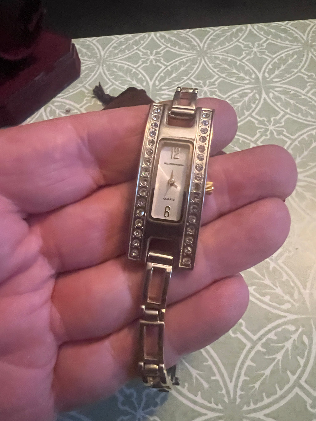 Vintage Hillard & Hanson crystal accent cocktail watch