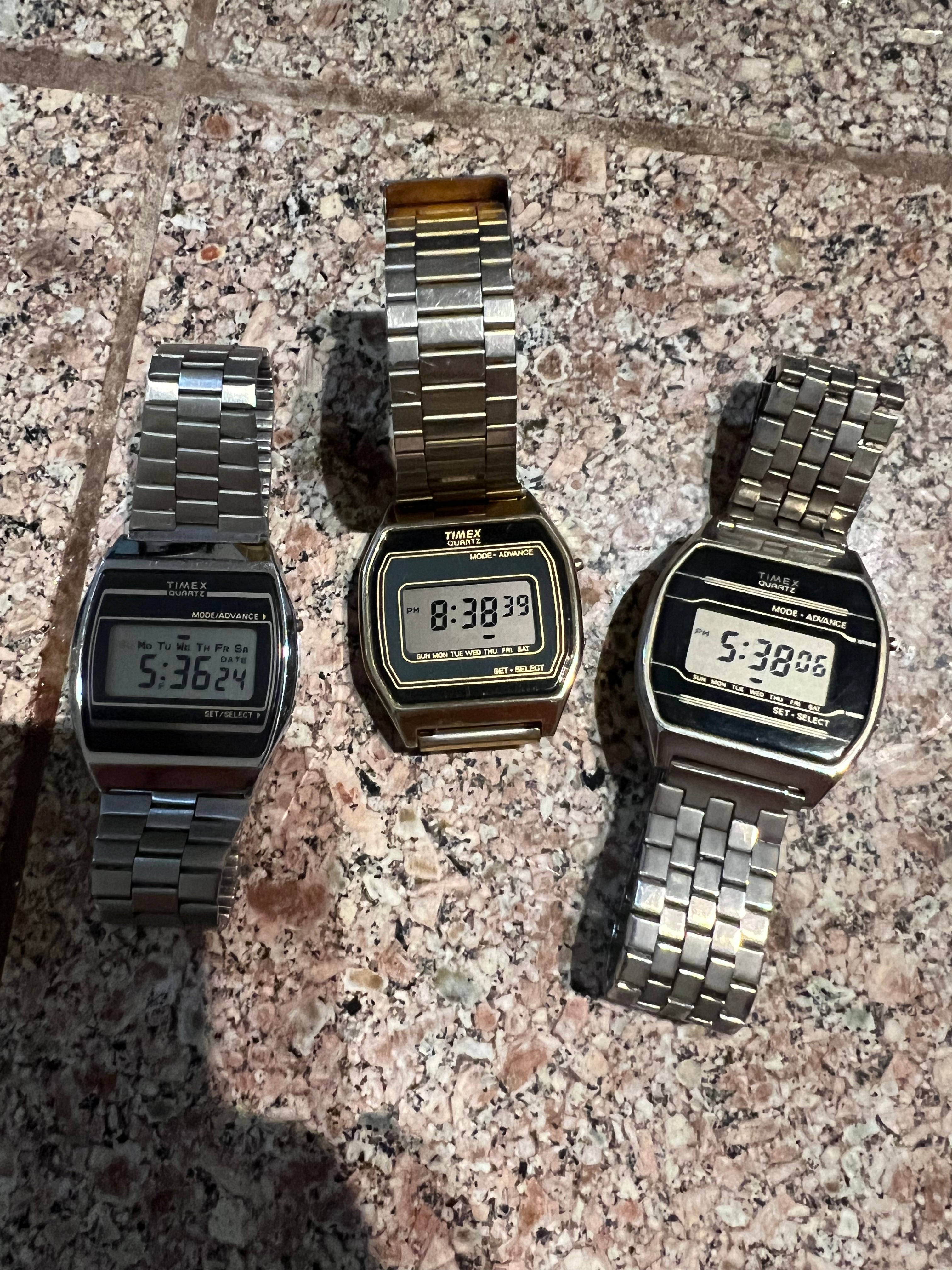 Lot of 3 1980’s Timex Digital watches