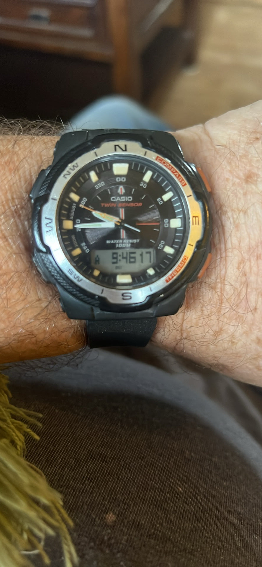 Casio Twin Sensor Compass Men's Watch SGW-500H World Time 10 Bar Watch