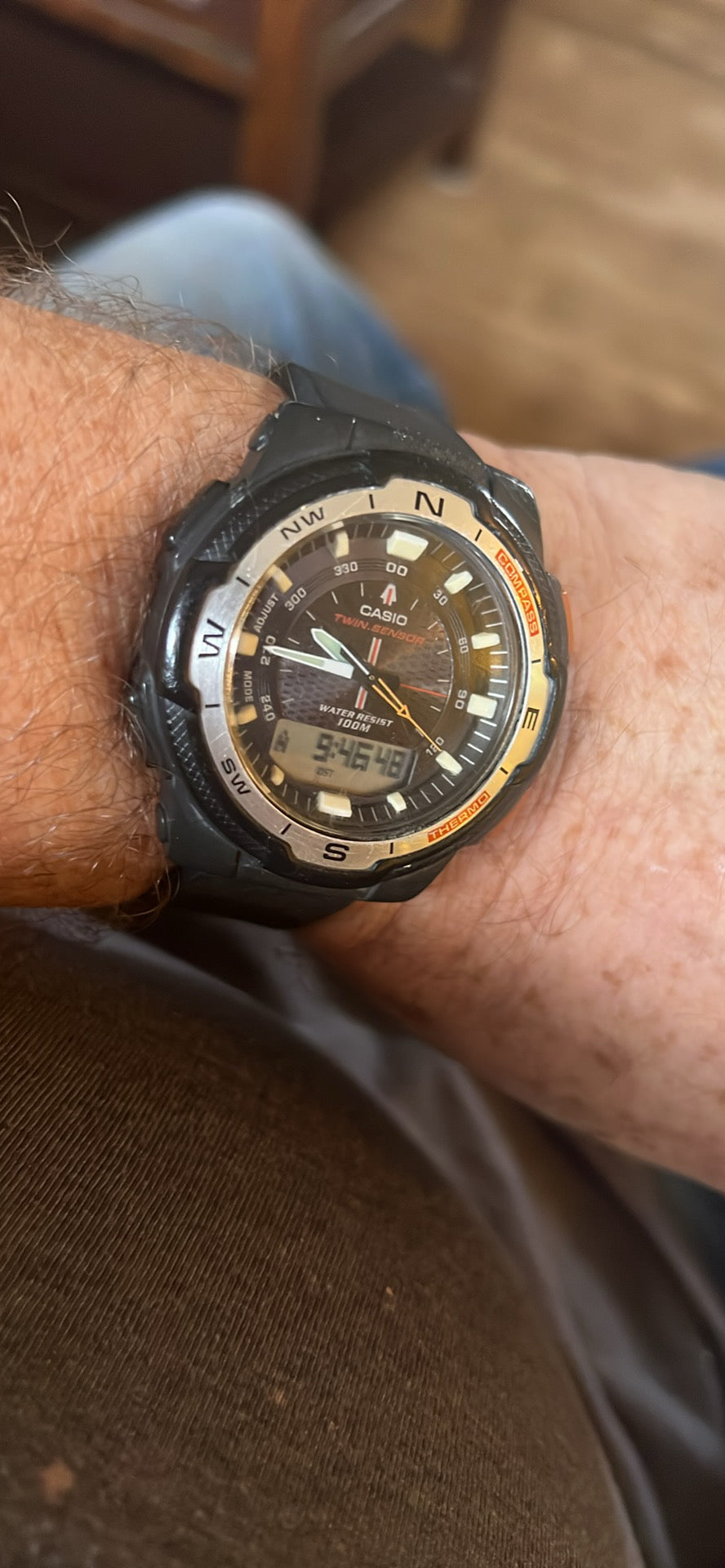 Casio Twin Sensor Compass Men's Watch SGW-500H World Time 10 Bar Watch