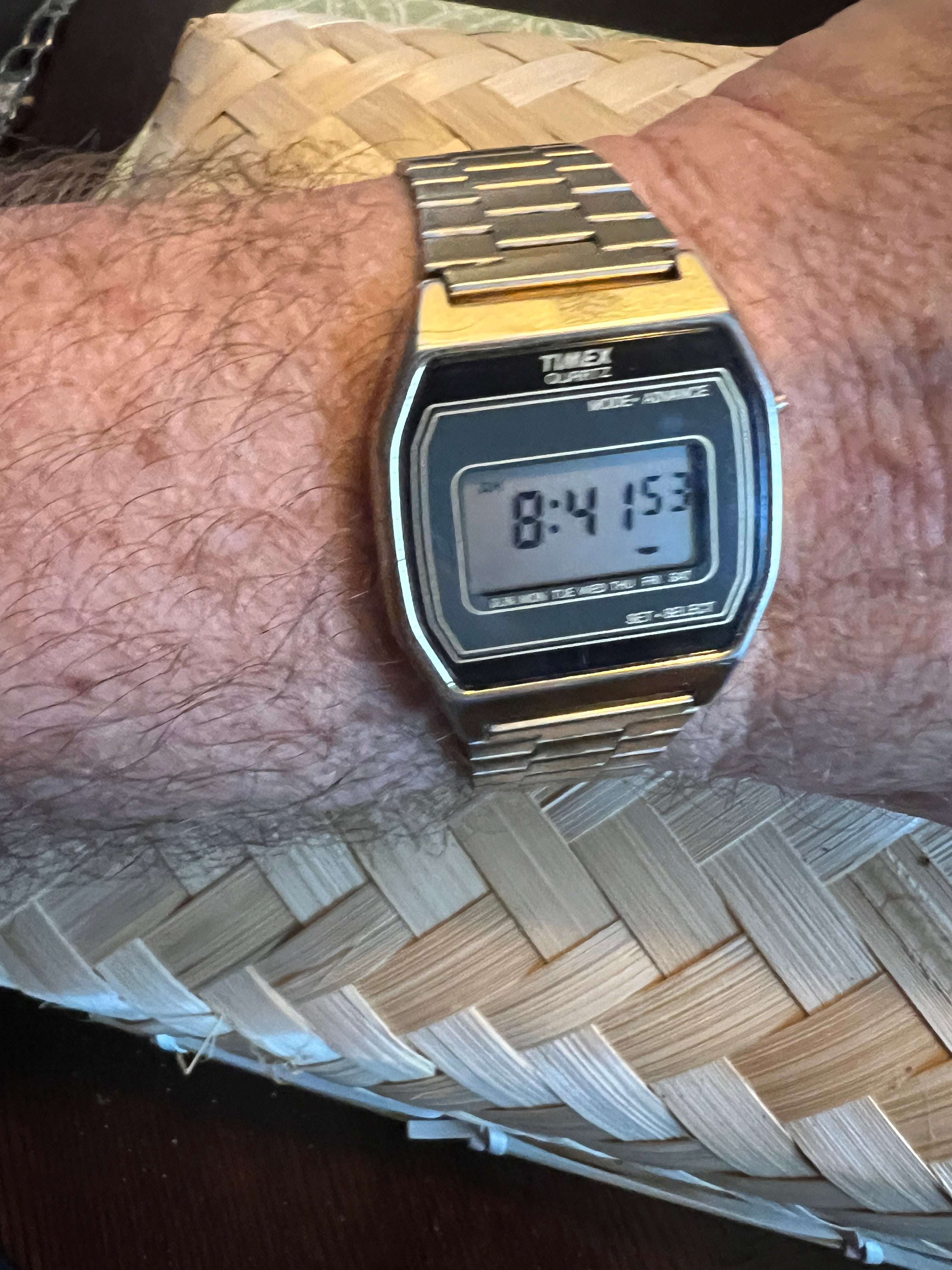 Vintage Gold tone Timex lat 70’s K-cell digital watch
