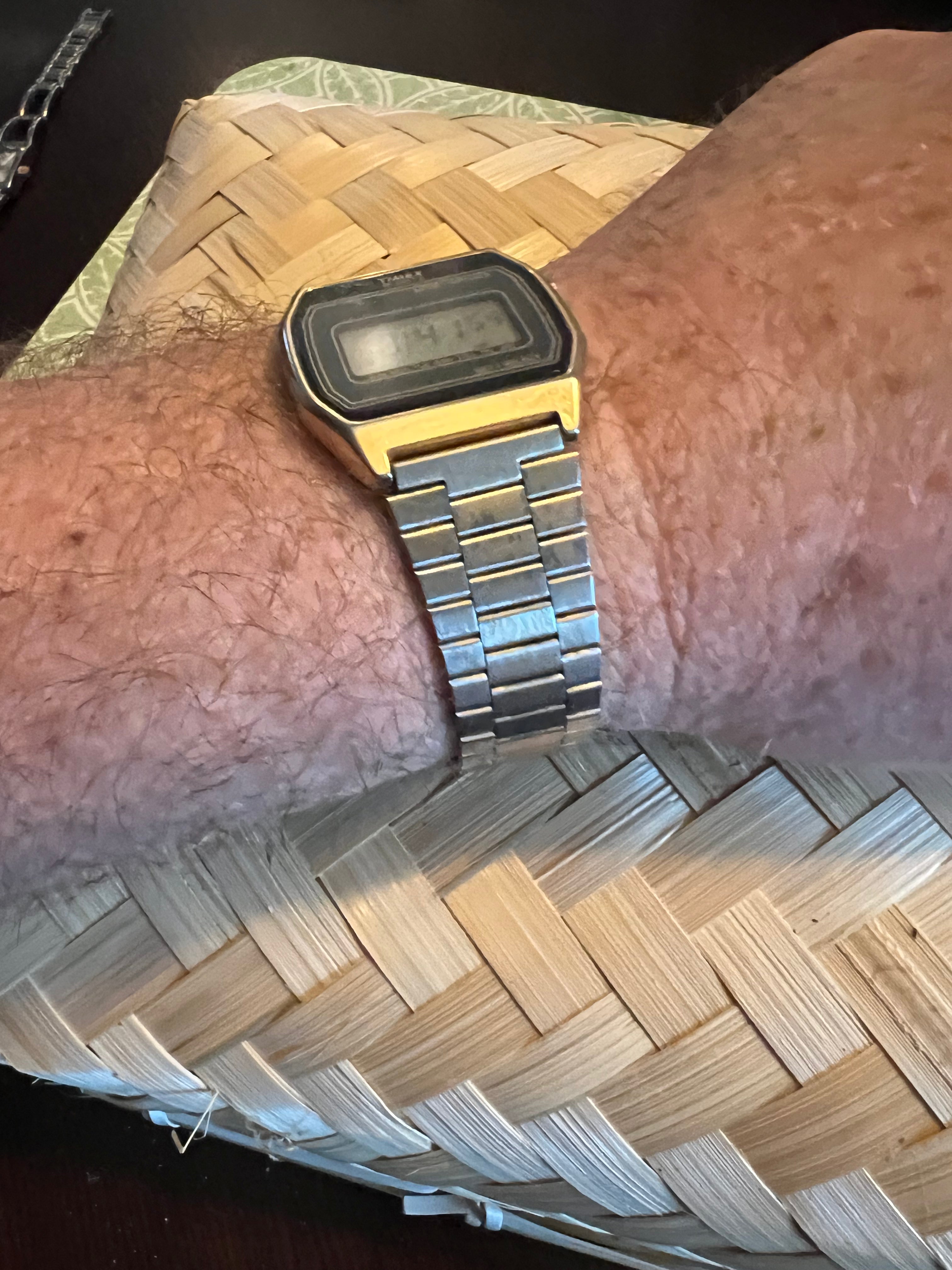 Vintage Gold tone Timex lat 70’s K-cell digital watch