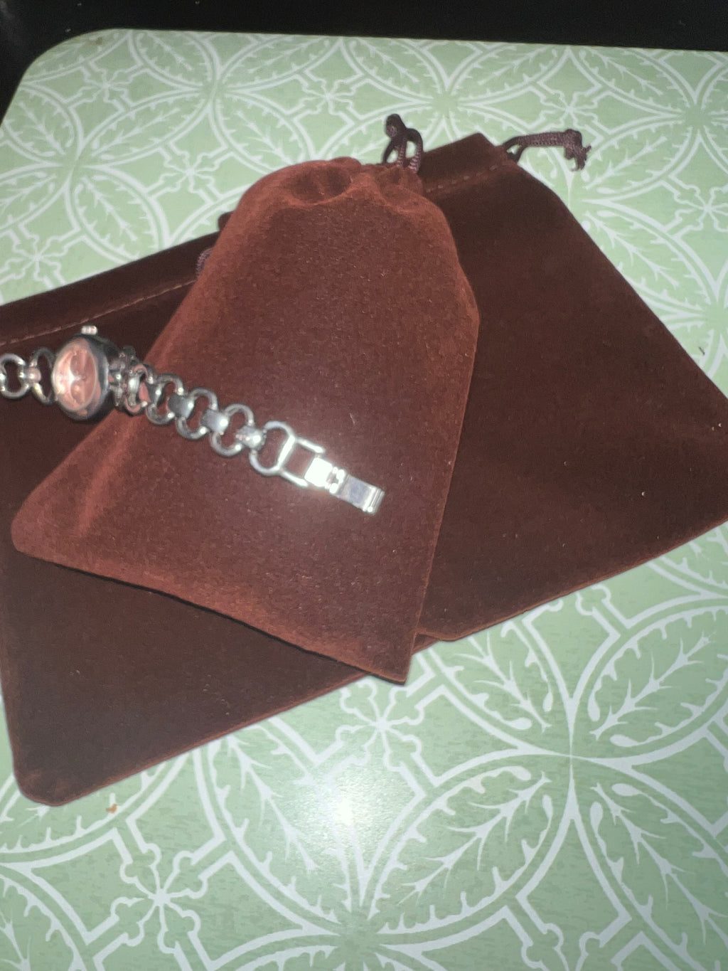 90’s LEI dainty ladies watch. Silver tone, pink dial, new battery, gasket, and gift pouch