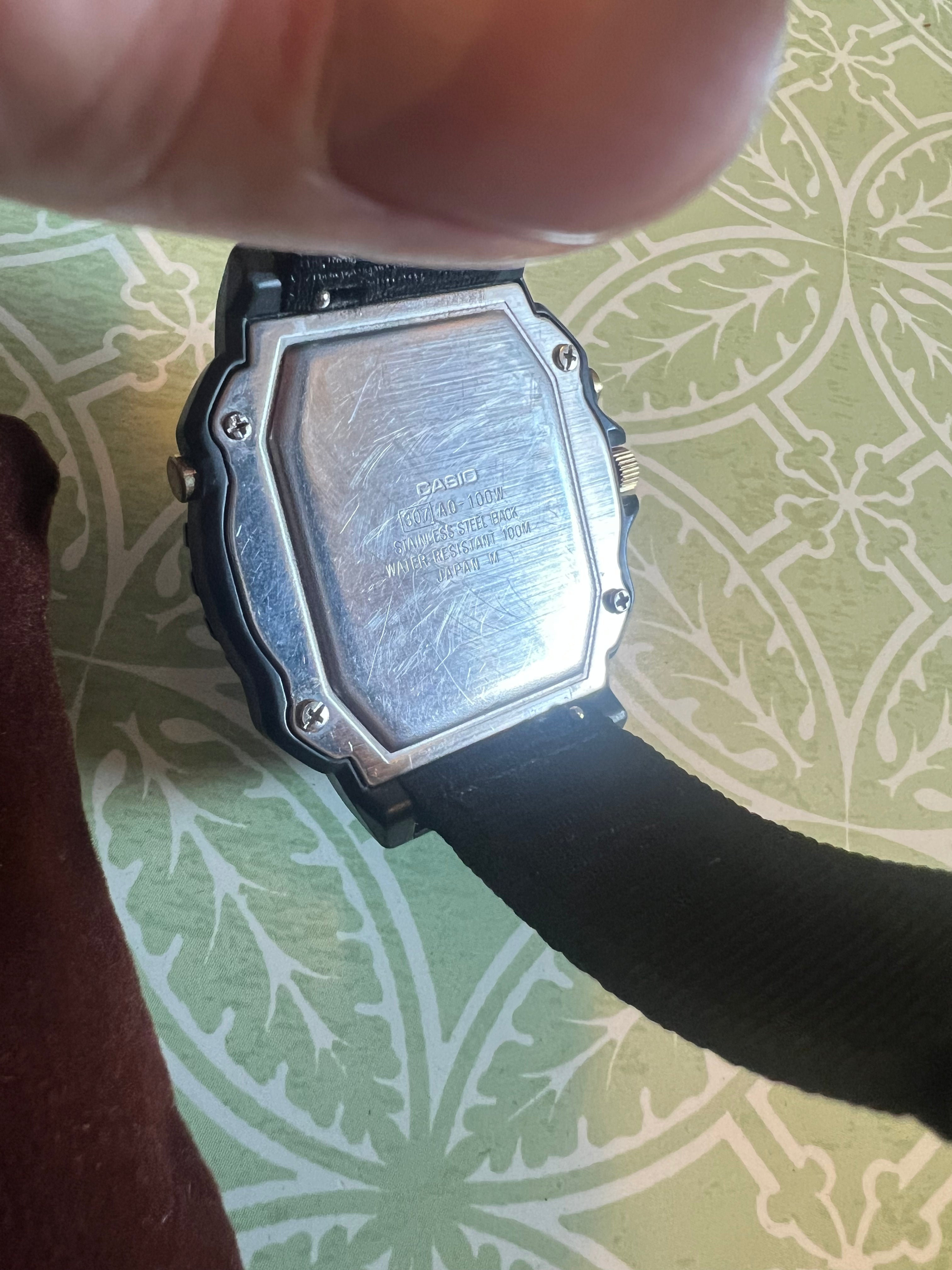 Casio AQ-100W Black 100m Water Resistant Shock-Resistant Quartz Wristwatch