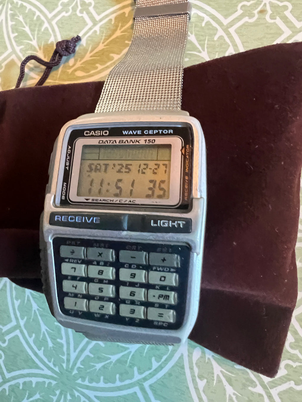 Casio DBC-W150 Watch Men 37mm Digital Silver Tone Atomic Calculator New Battery