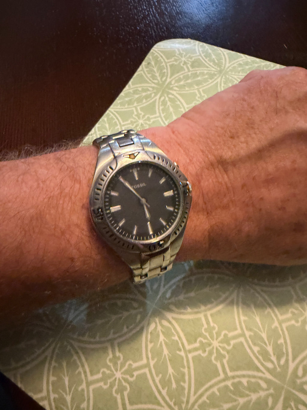Fossil Blue Men’s 100M Quartz Watch – Stainless Steel – New Battery – Running