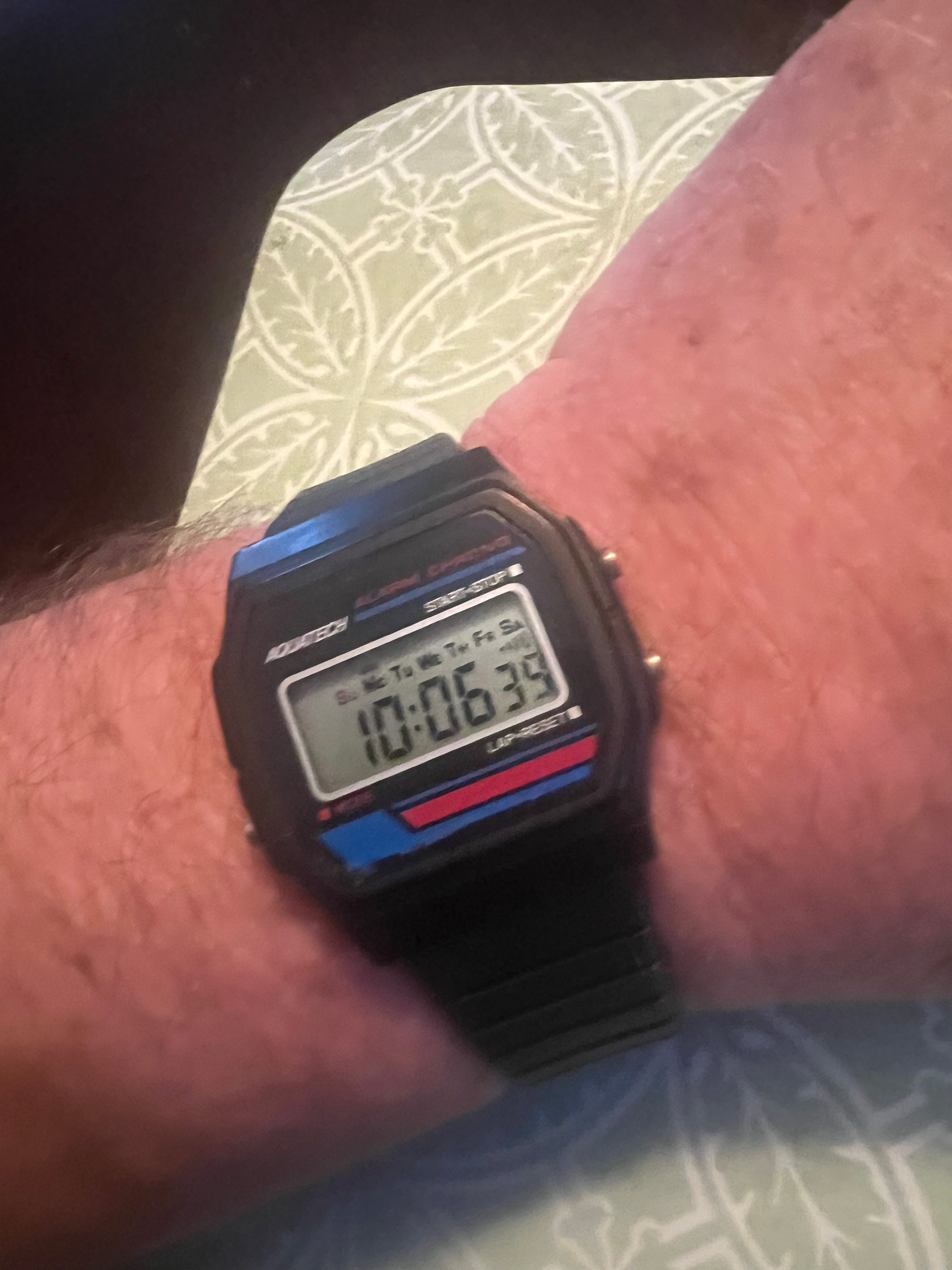 Classic 1982 Aquatech men’s digital watch. New battery