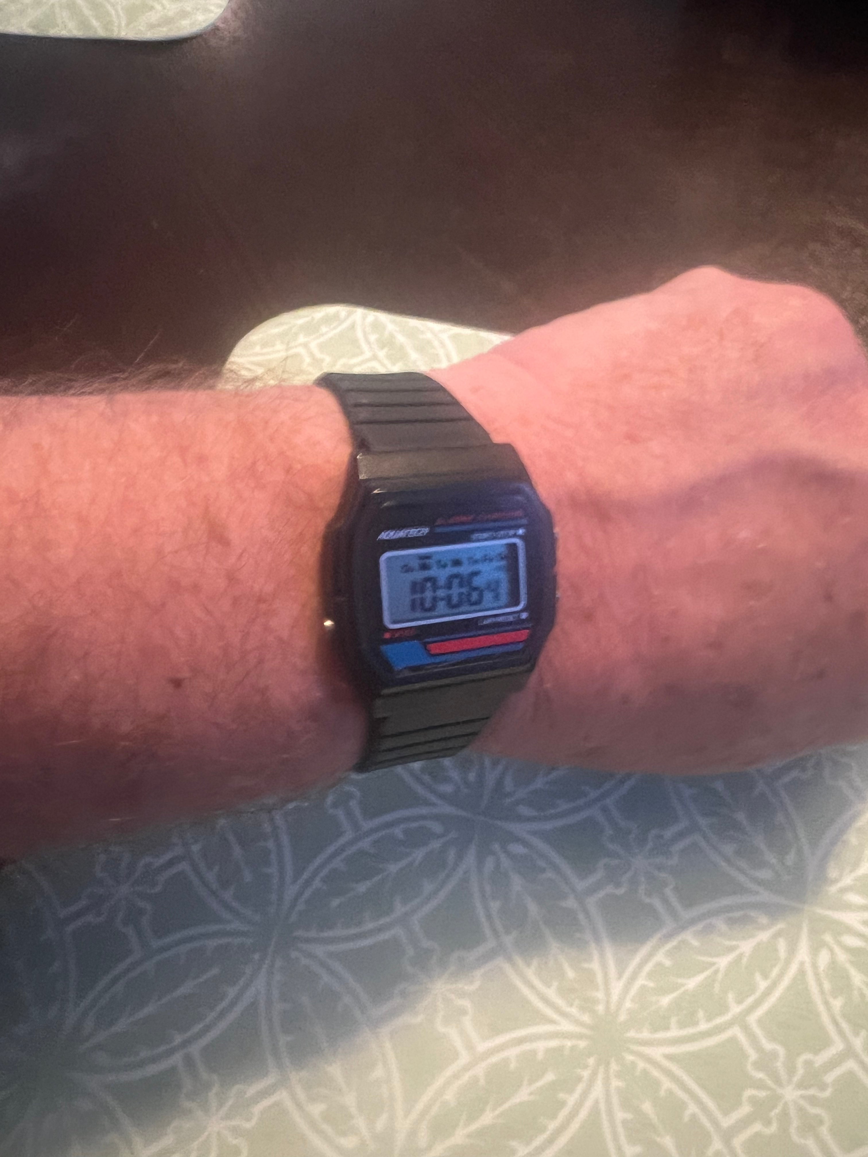 Classic 1982 Aquatech men’s digital watch. New battery