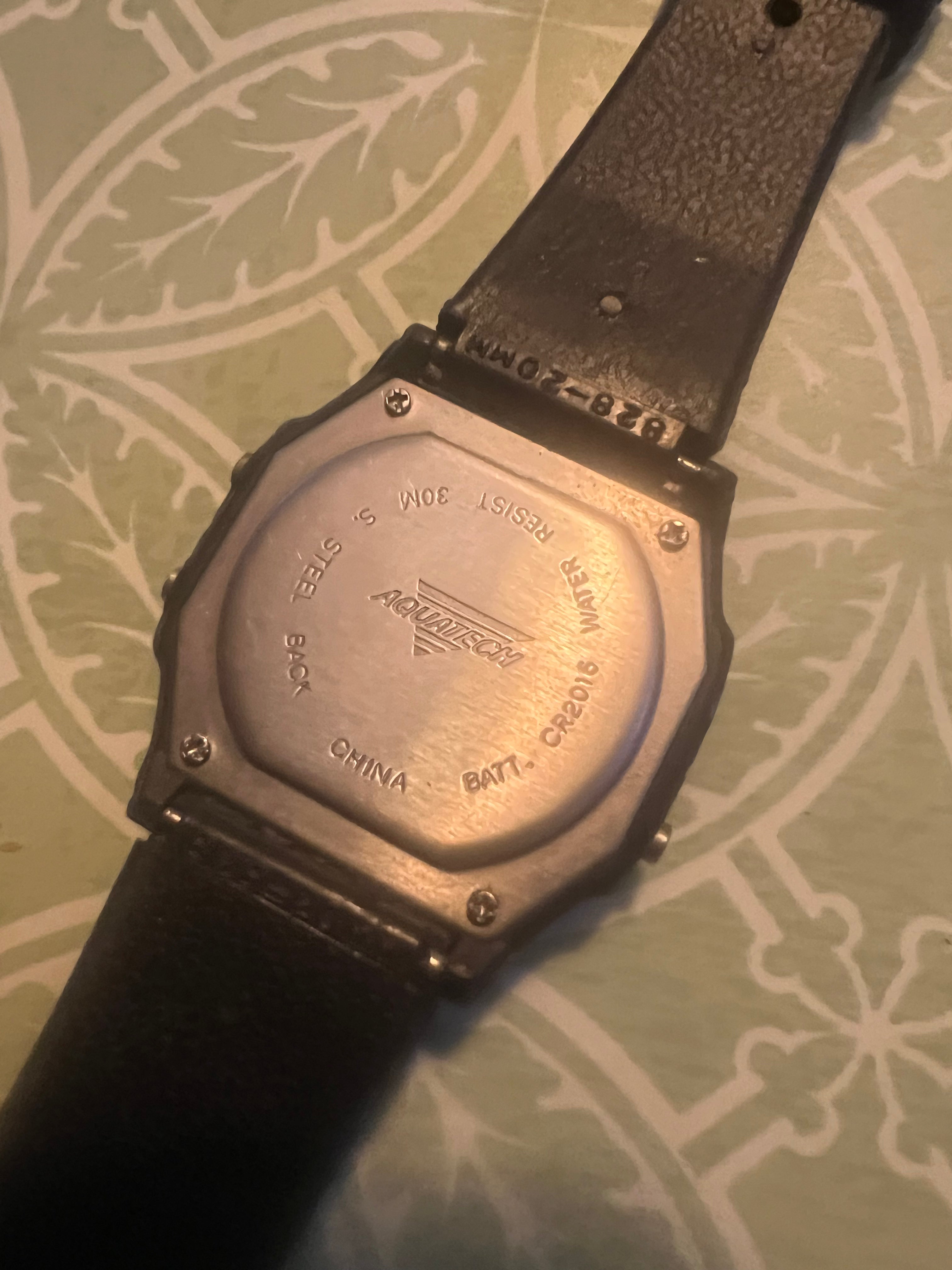 Classic 1982 Aquatech men’s digital watch. New battery