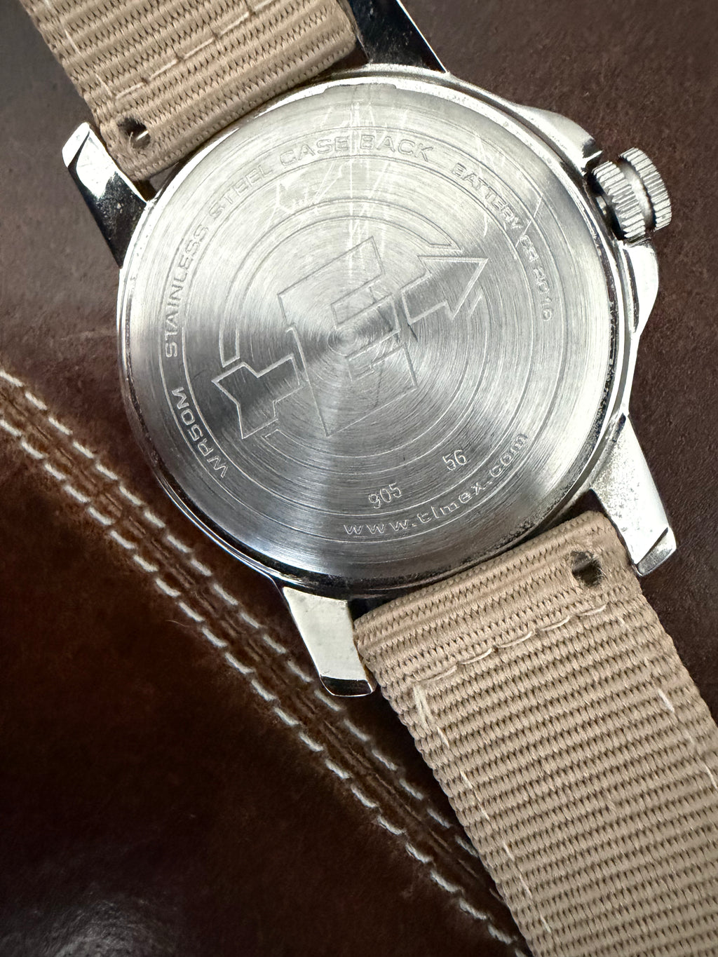 Timex Expedition 905 Quartz Field Watch Indiglo Date WR50M Tan Strap Runs