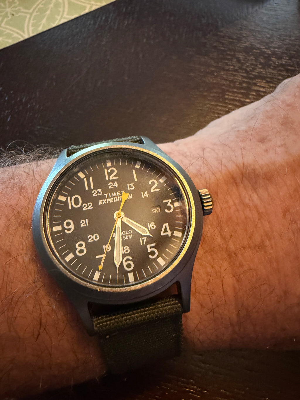 Timex Expedition Scout T49961 40mm Indiglo Field Watch Gray Case Olive Strap