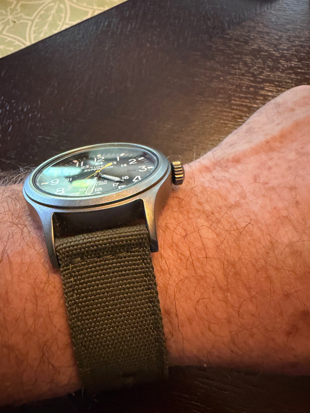 Timex Expedition Scout T49961 40mm Indiglo Field Watch Gray Case Olive Strap