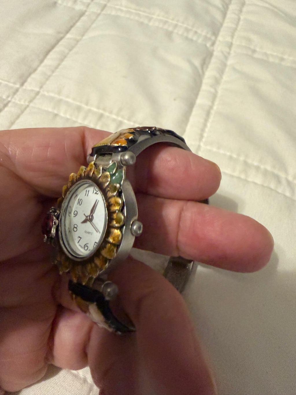 Vintage Ladybug sunflower watch