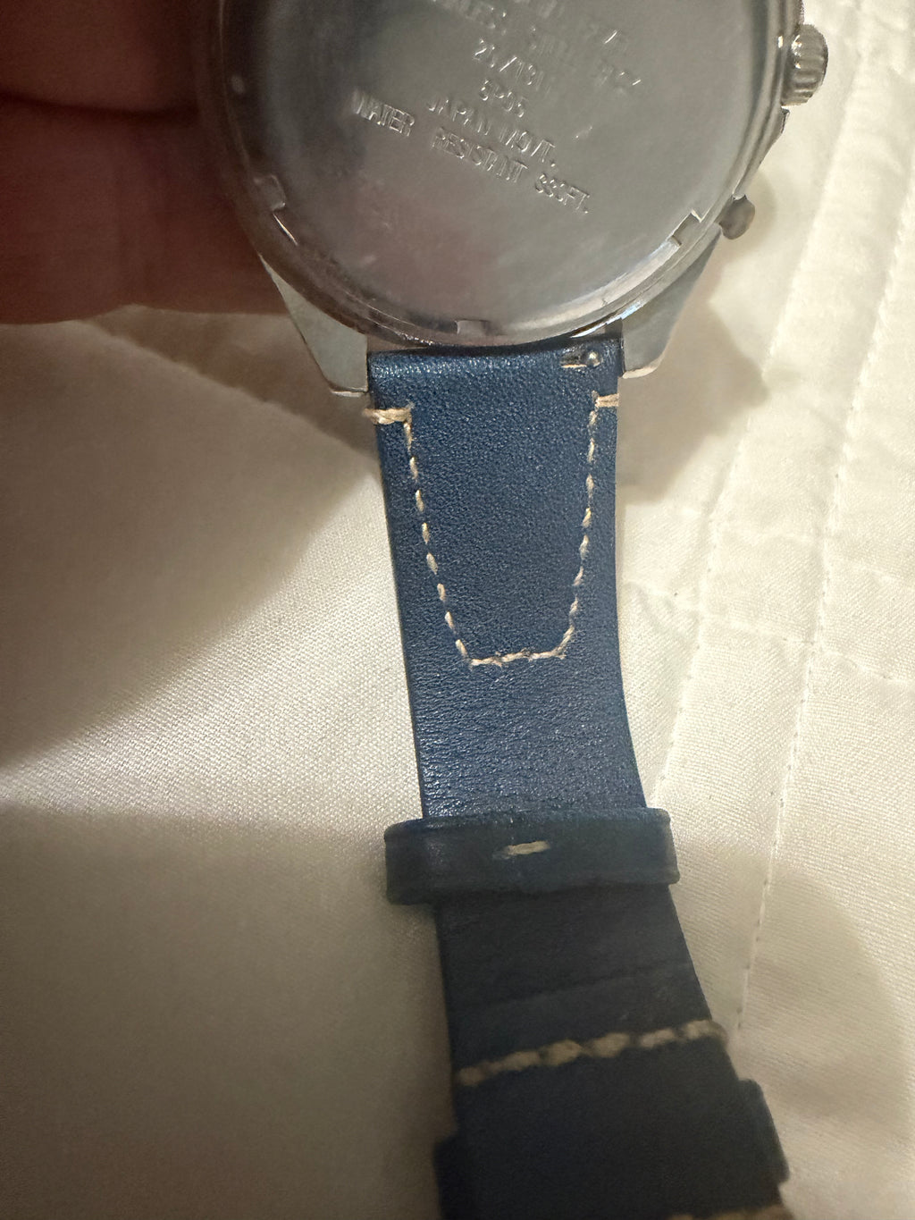 Vintage Armitron men’s chronograph diver. Stunning blue strap