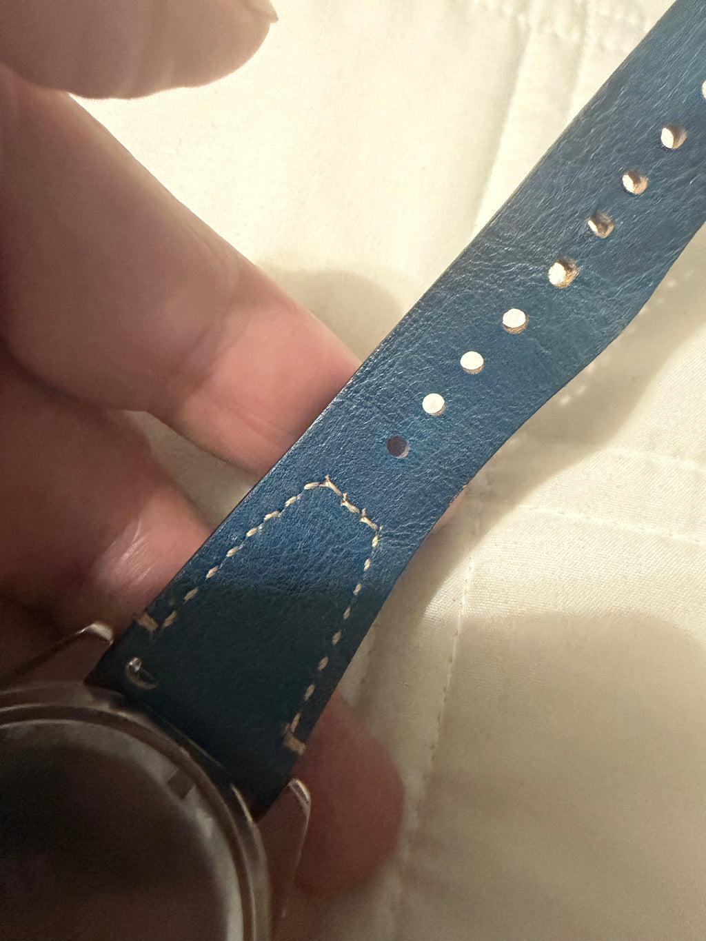 Vintage Armitron men’s chronograph diver. Stunning blue strap