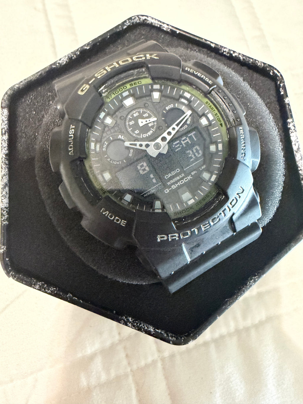Casio G-Shock Watch Men 5081 GA-100L 51mm Black Green Analog Digital New Battery