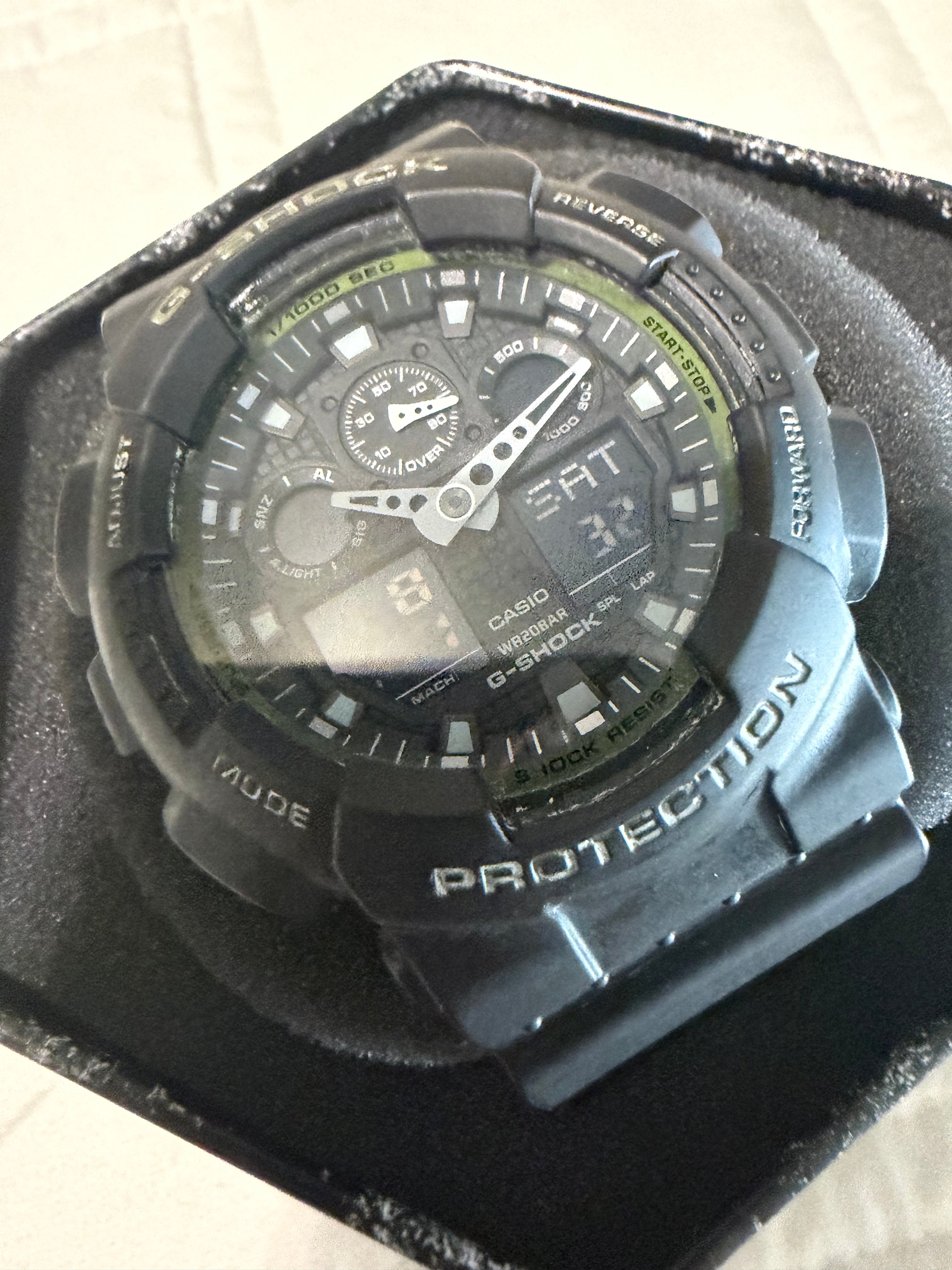 Casio G-Shock Watch Men 5081 GA-100L 51mm Black Green Analog Digital New Battery