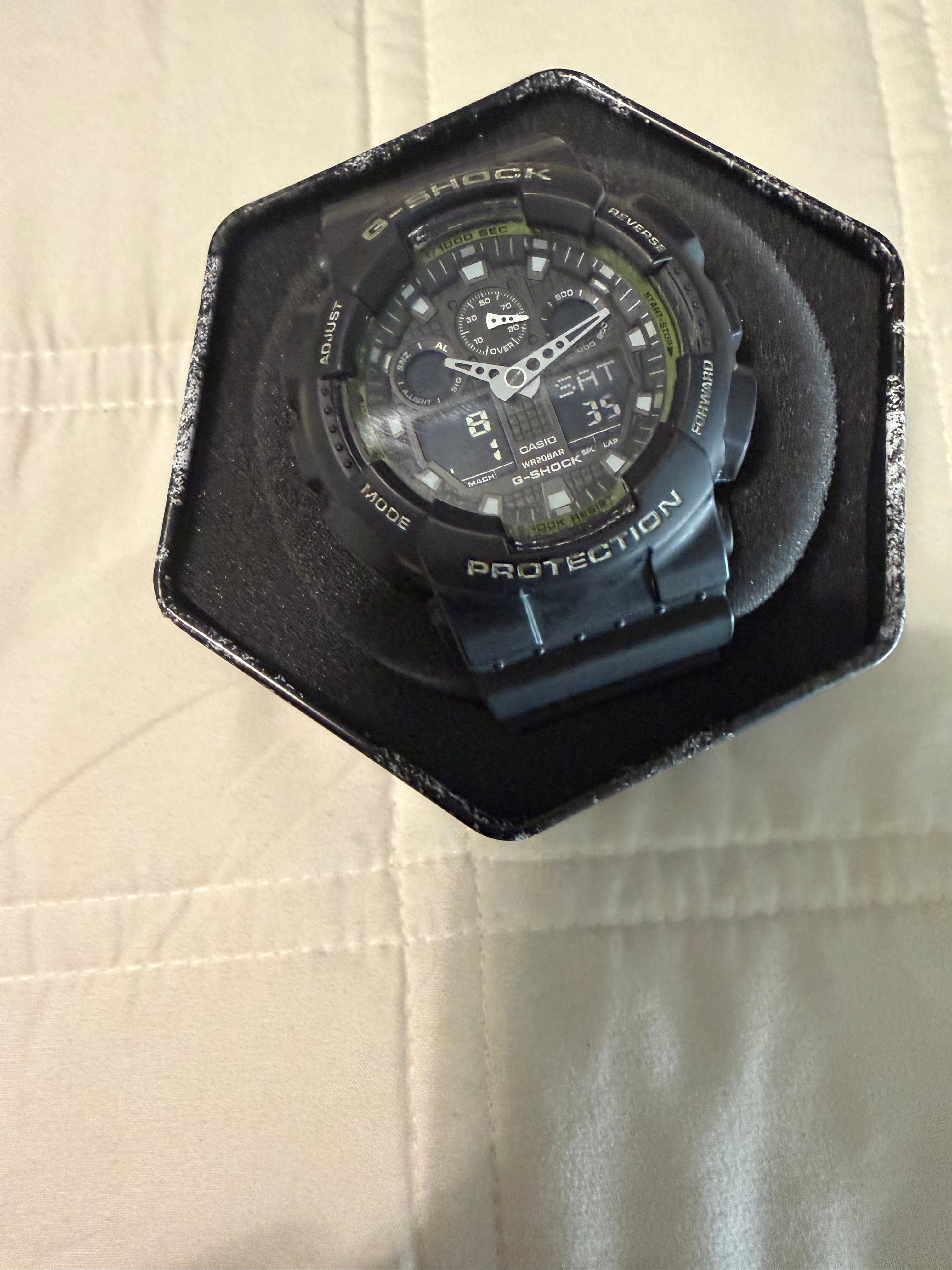 Casio G-Shock Watch Men 5081 GA-100L 51mm Black Green Analog Digital New Battery