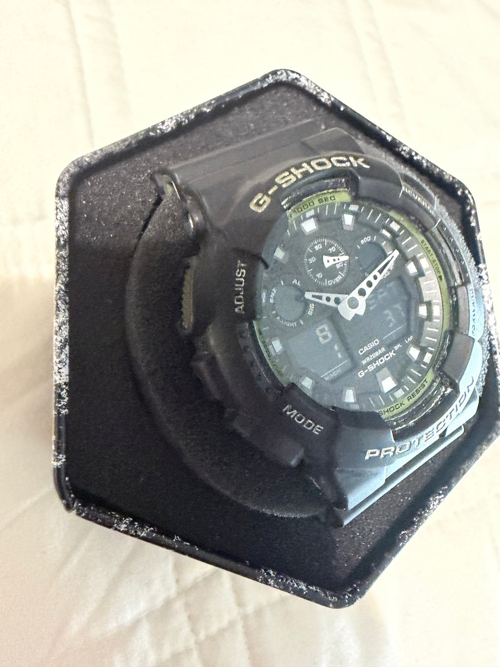 Casio G-Shock Watch Men 5081 GA-100L 51mm Black Green Analog Digital New Battery