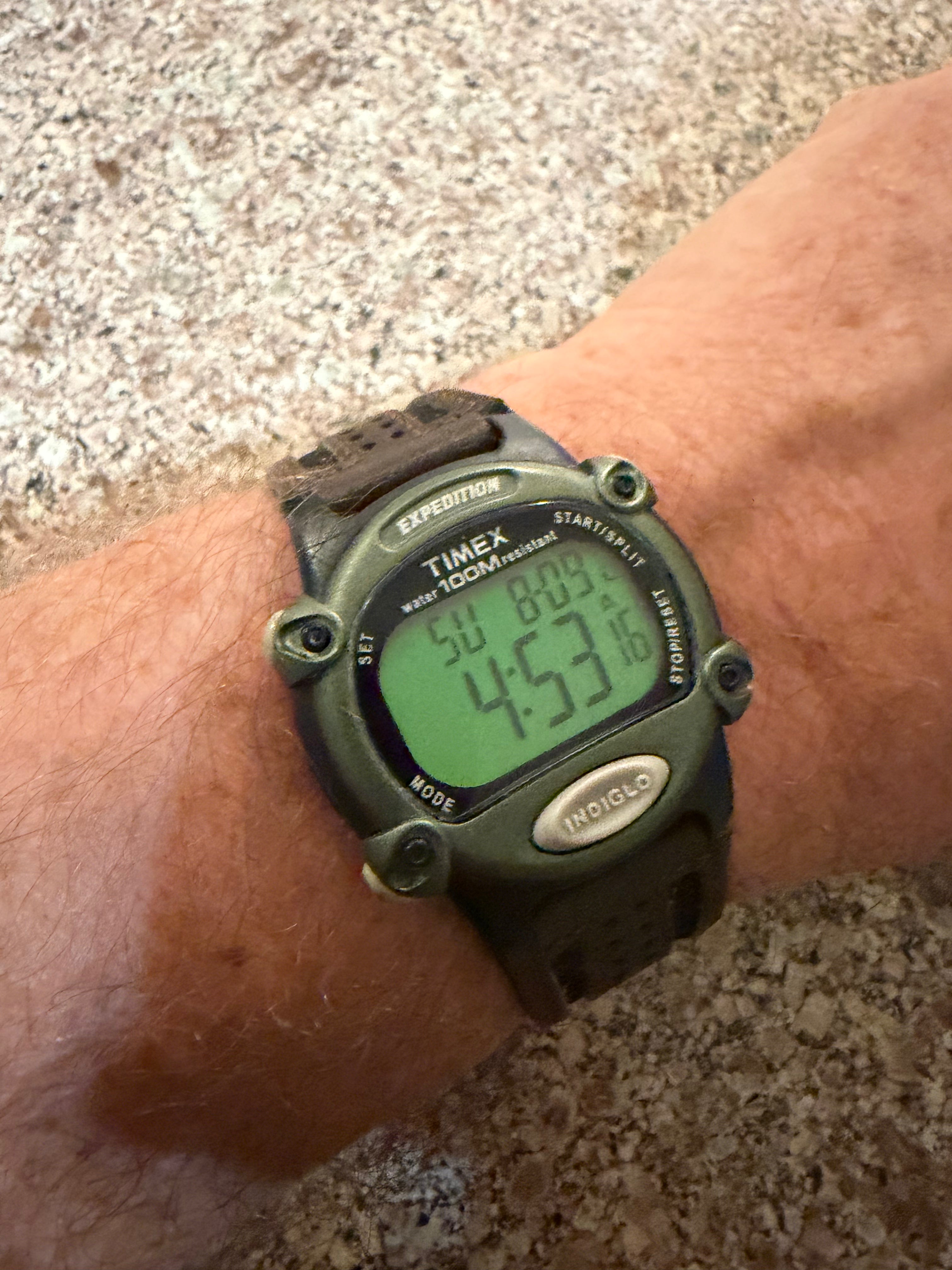 Timex Expedition 866 M0 Digital Watch NEW BATTERY Indiglo 100M Works Great