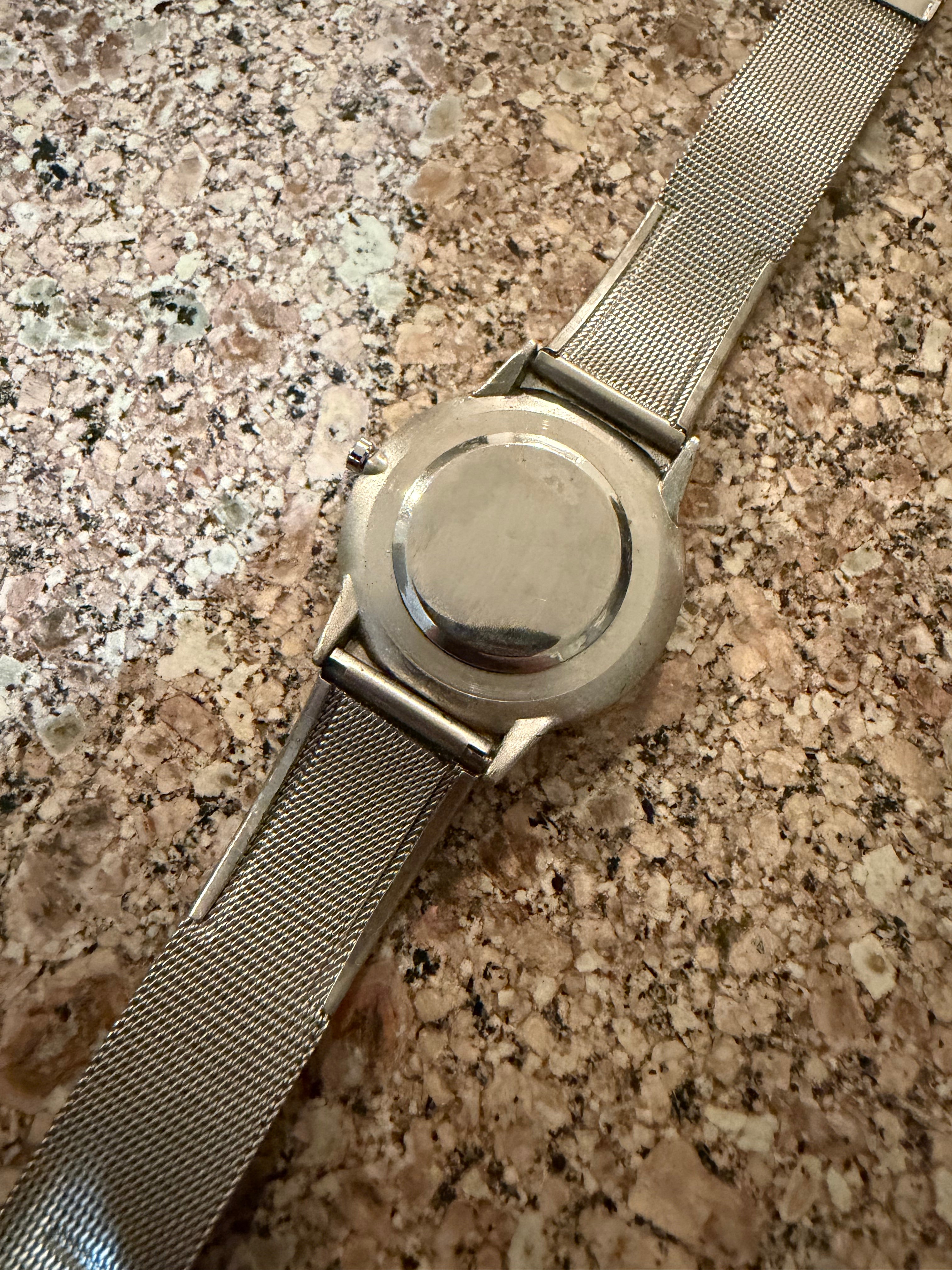 Vintage Heineken Beer Promo Watch Stainless Mesh Band NEW BATTERY Runs Great