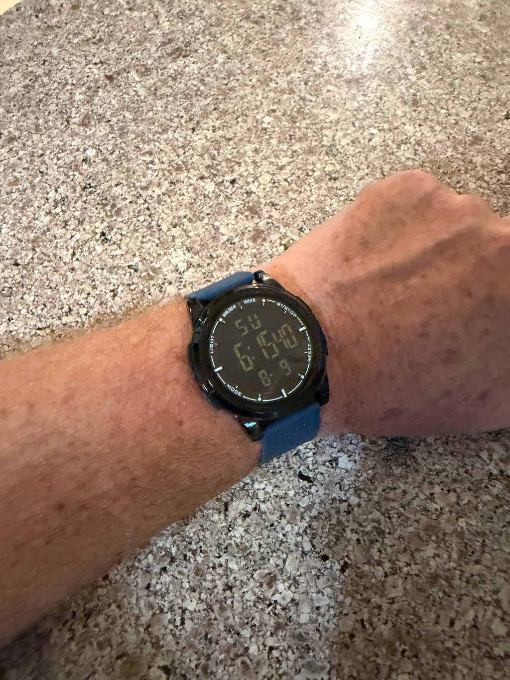 Golden Hour GH1313 Digital Sports Watch Blue Black 5ATM New Battery Works