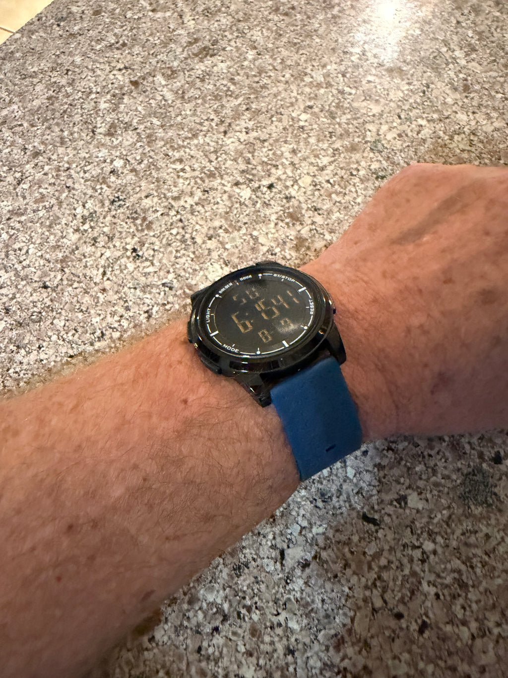 Golden Hour GH1313 Digital Sports Watch Blue Black 5ATM New Battery Works