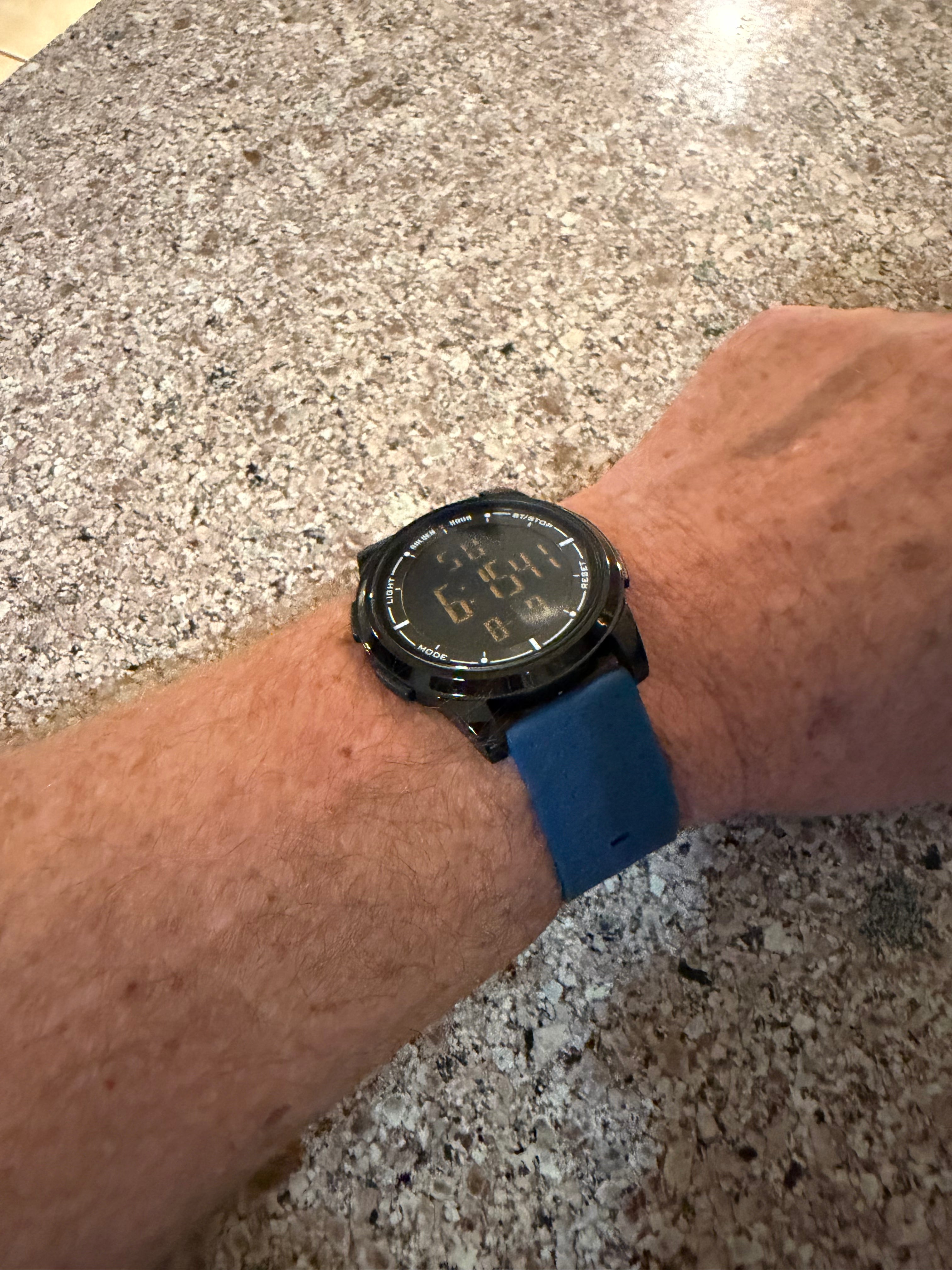 Golden Hour GH1313 Digital Sports Watch Blue Black 5ATM New Battery Works