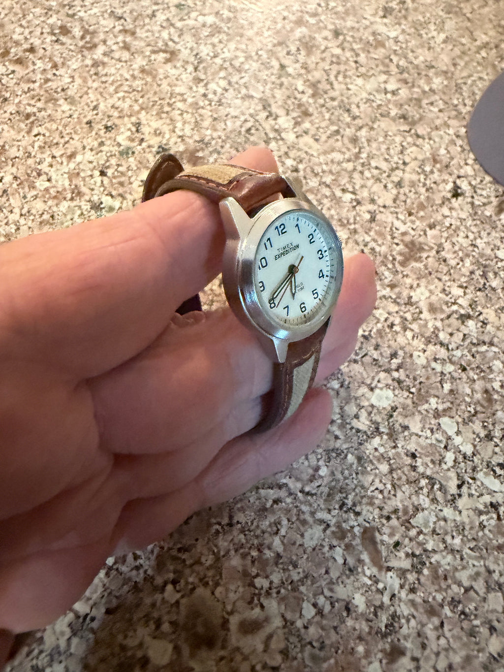 Ladies Timex Expedition Indiglo Field Watch 50M Brown Strap Working Light