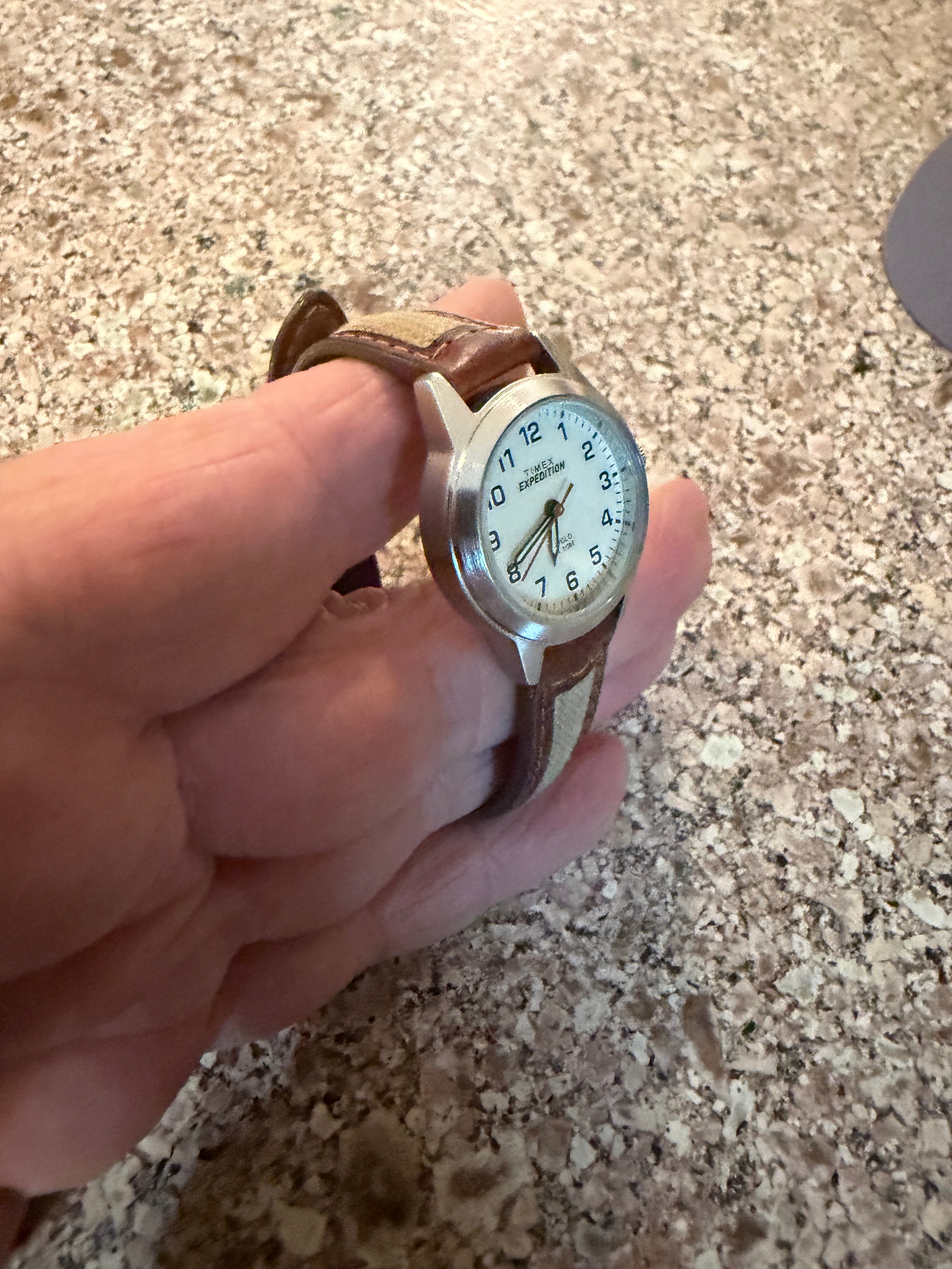 Ladies Timex Expedition Indiglo Field Watch 50M Brown Strap Working Light