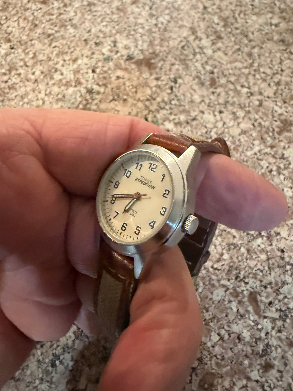 Ladies Timex Expedition Indiglo Field Watch 50M Brown Strap Working Light
