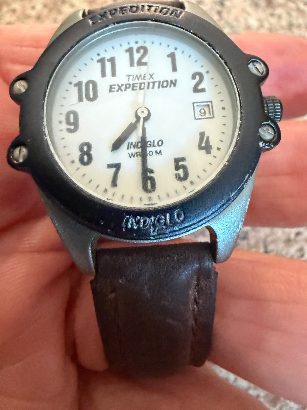 Vintage Timex Expedition Ladies Watch Indiglo Date White Dial New Battery