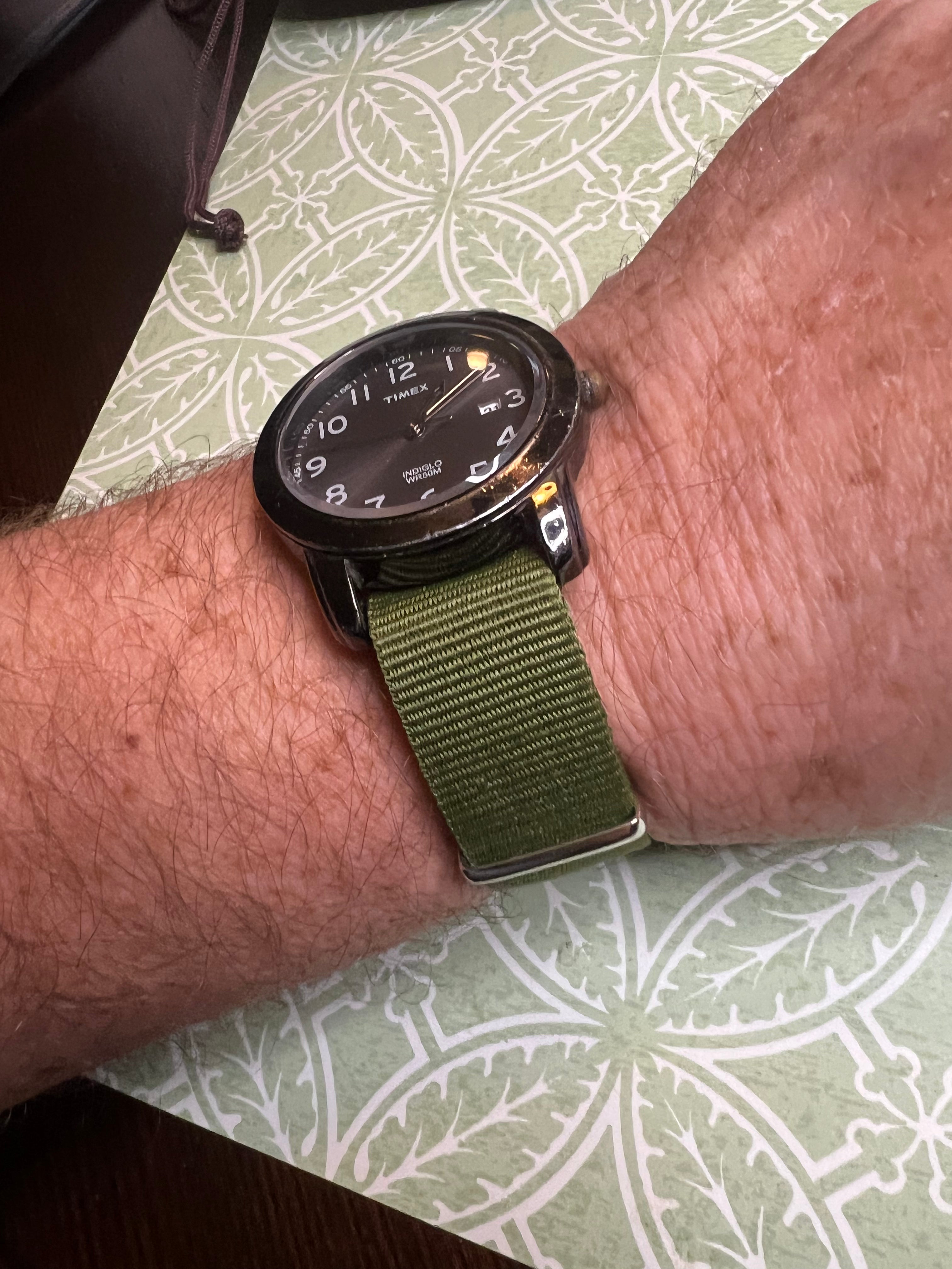 Timex vintage men’s indiglo field watch. New battery.