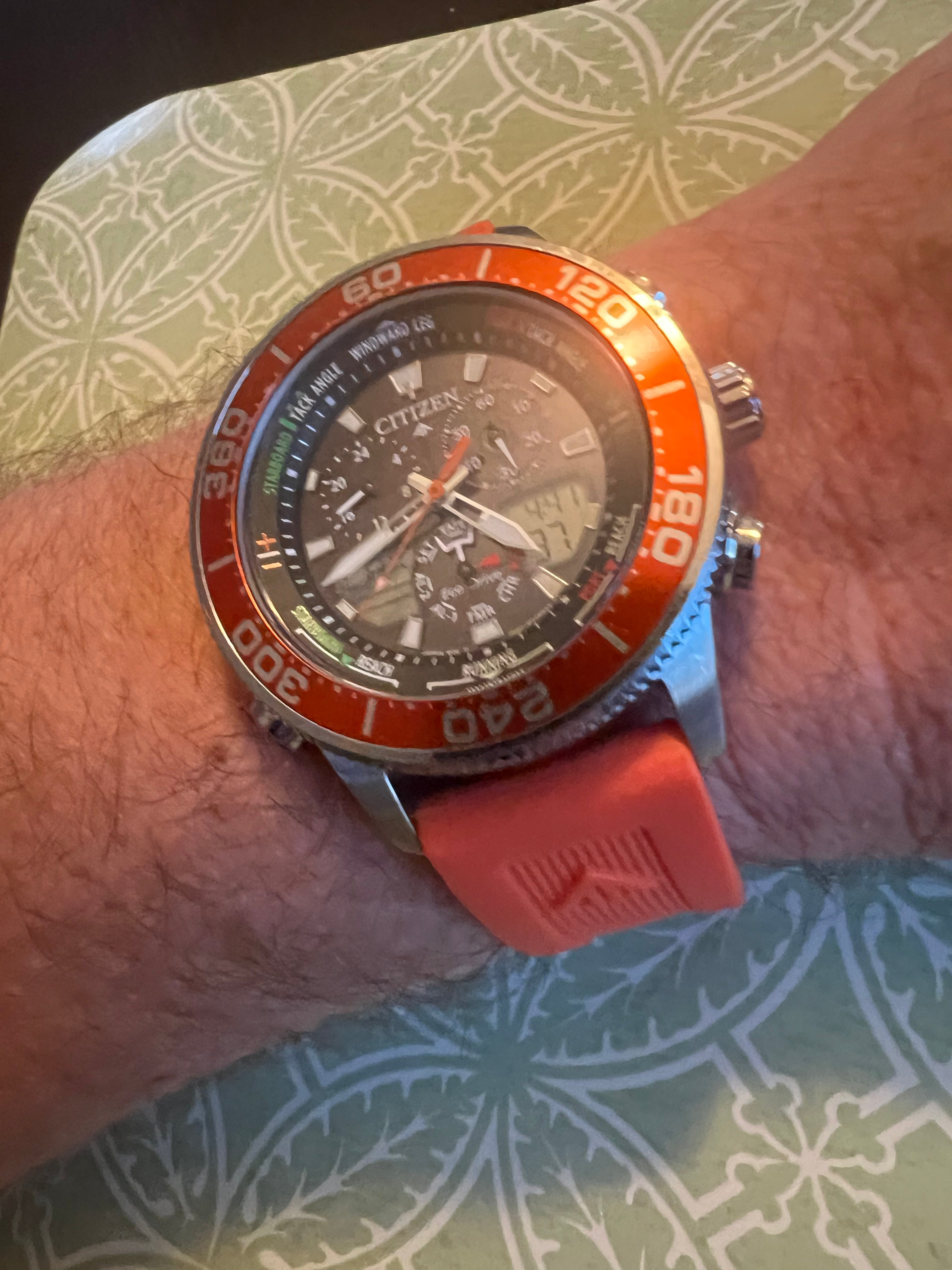 Citizen Promaster Sailhawk Eco Drive Watch Orange Rubber Band C660-R011707 Xlnt