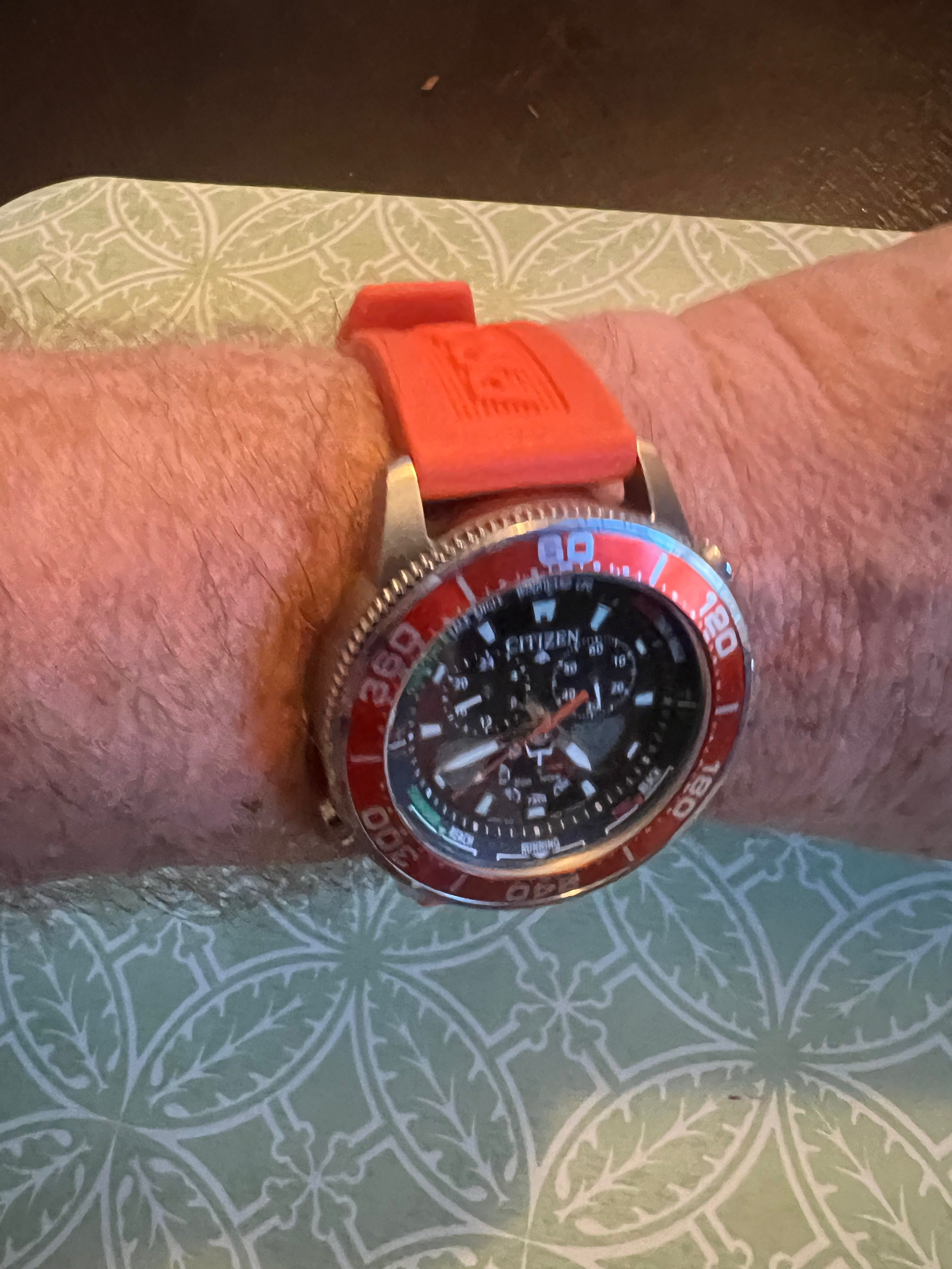 Citizen Promaster Sailhawk Eco Drive Watch Orange Rubber Band C660-R011707 Xlnt