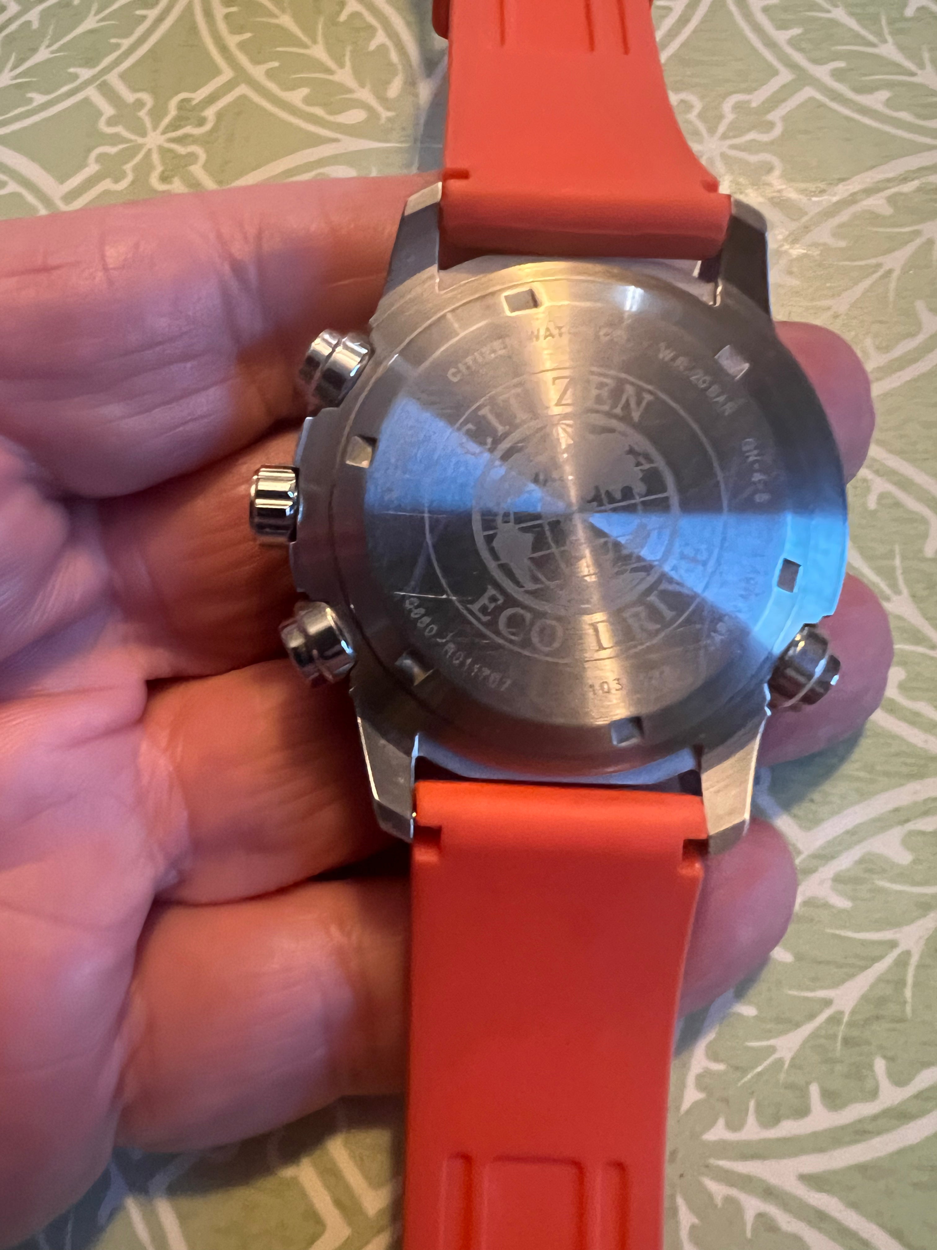 Citizen Promaster Sailhawk Eco Drive Watch Orange Rubber Band C660-R011707 Xlnt