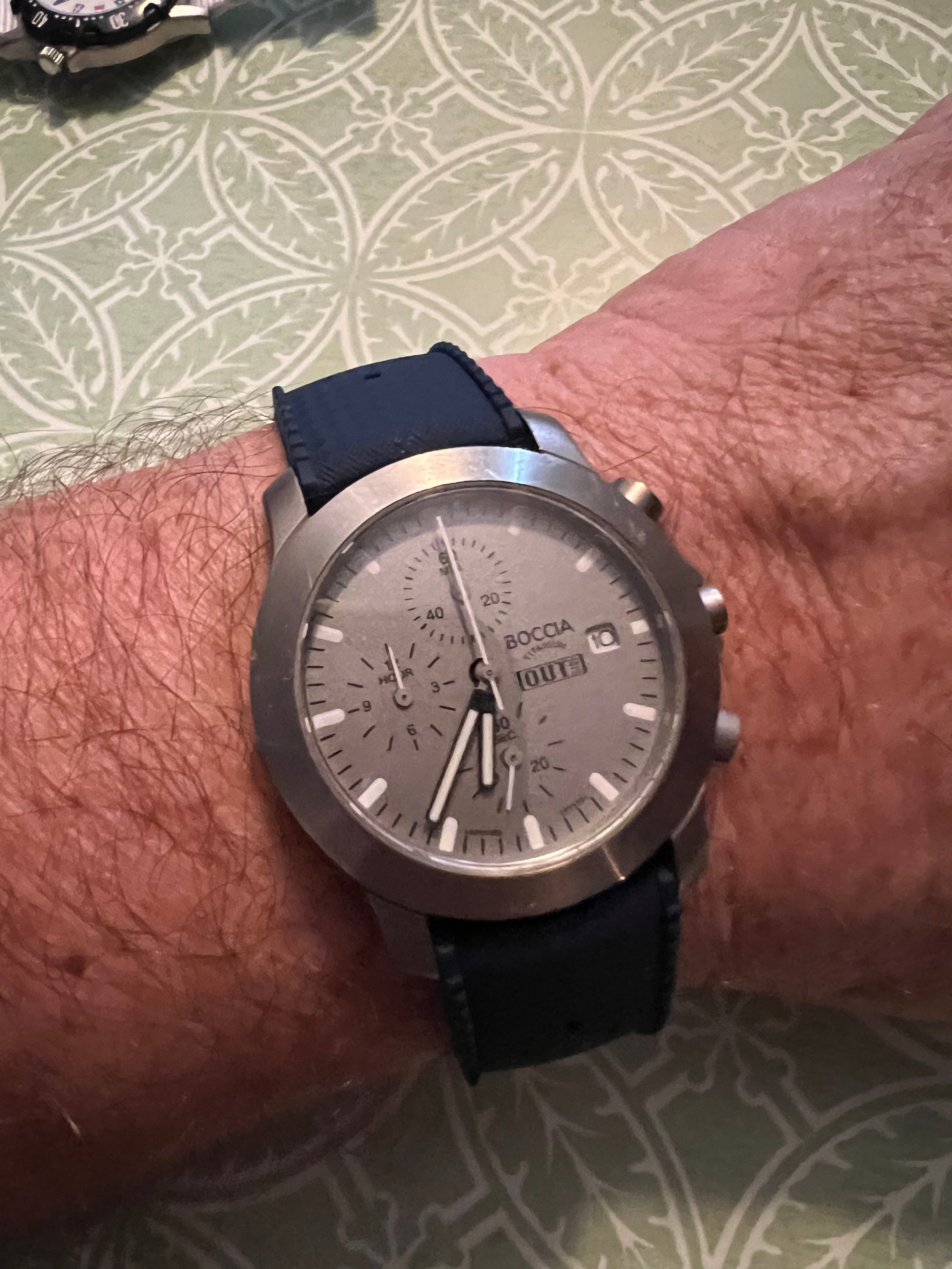 Boccia Titanium Sapphire Crystal OUTSIDE Men's Watch - Chronograph Field Watch