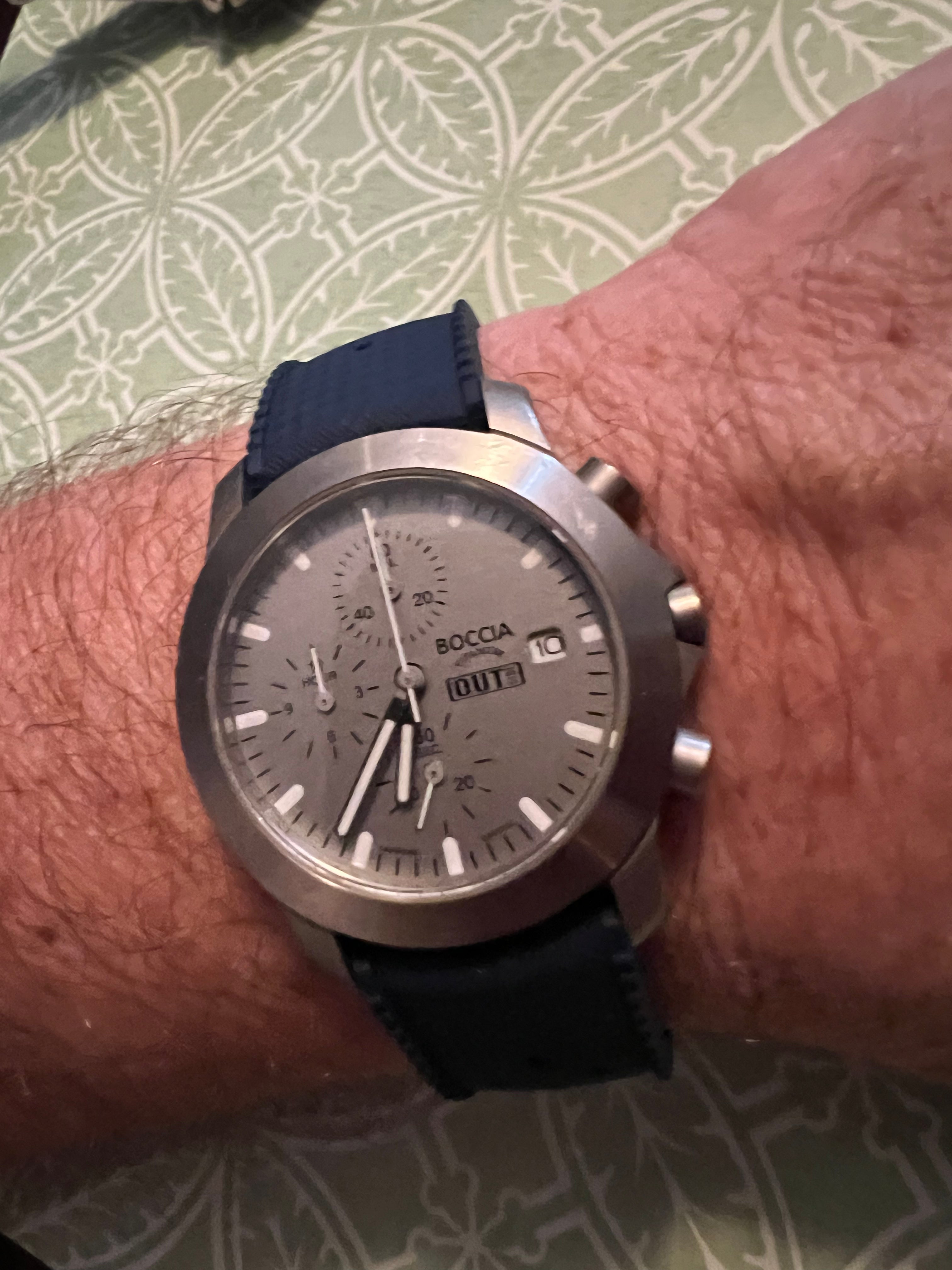 Boccia Titanium Sapphire Crystal OUTSIDE Men's Watch - Chronograph Field Watch