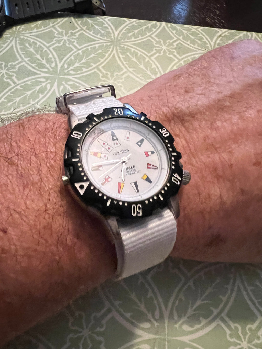 Nautica Watch Flags sailing watch nato strap new battery with Indiglo