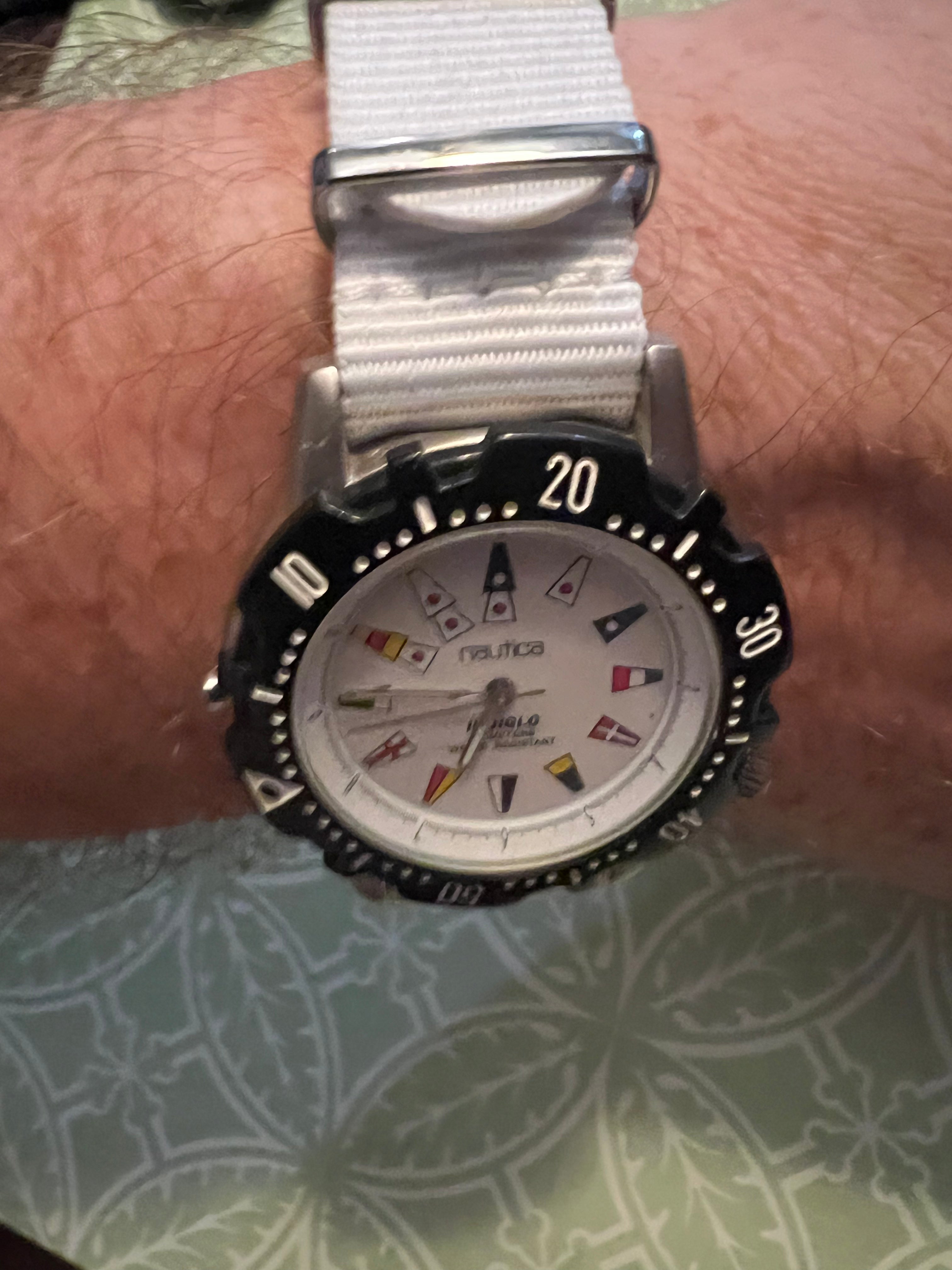 Nautica Watch Flags sailing watch nato strap new battery with Indiglo