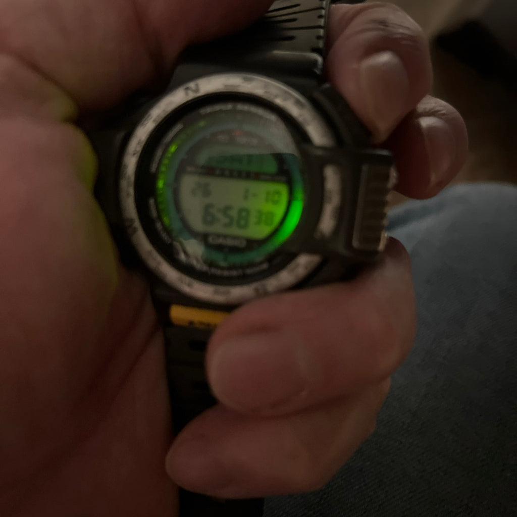 Rare CASIO Vintage 1990 atc-1200 watch New Battery Fully Functional.