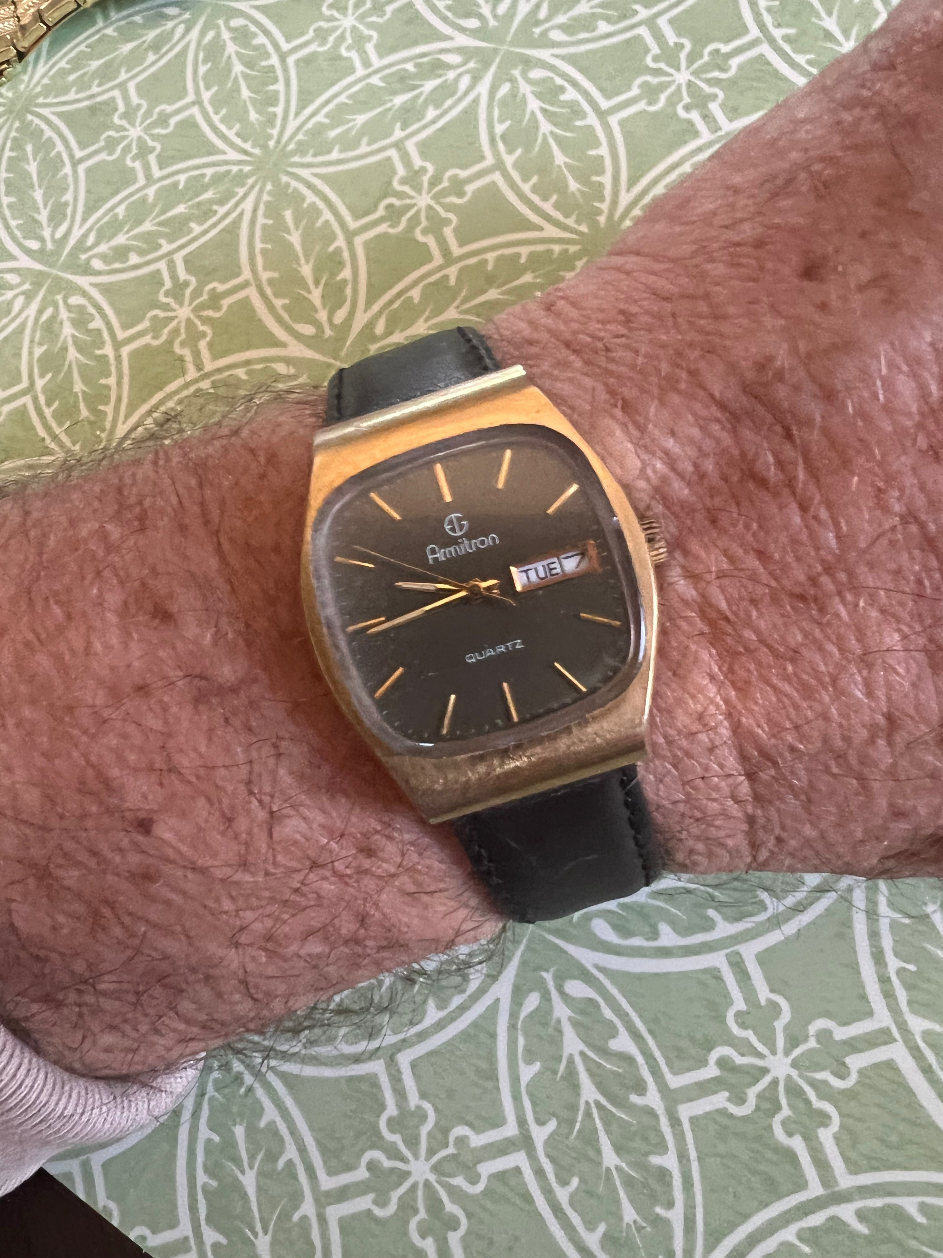 Vintage men’s Armitron tank watch.