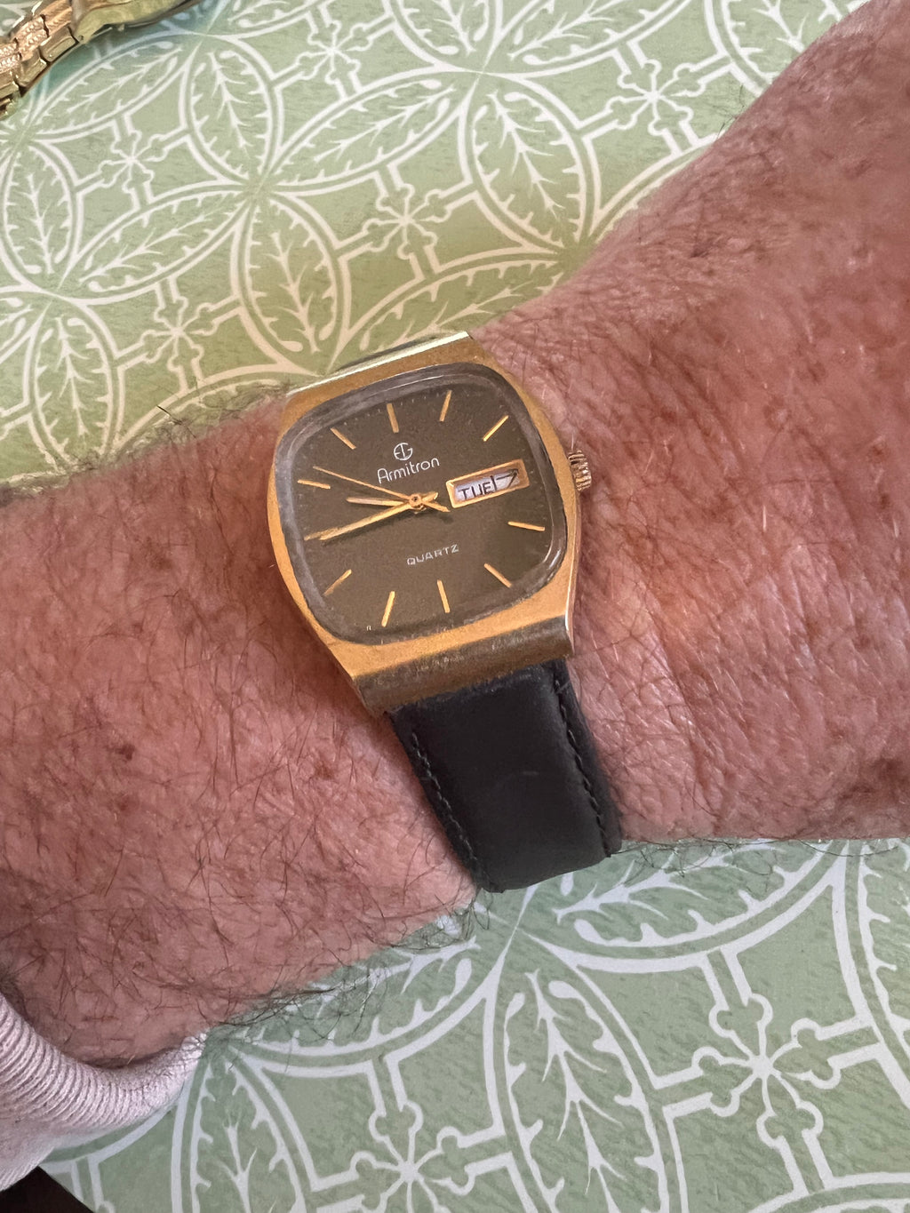 Vintage men’s Armitron tank watch.